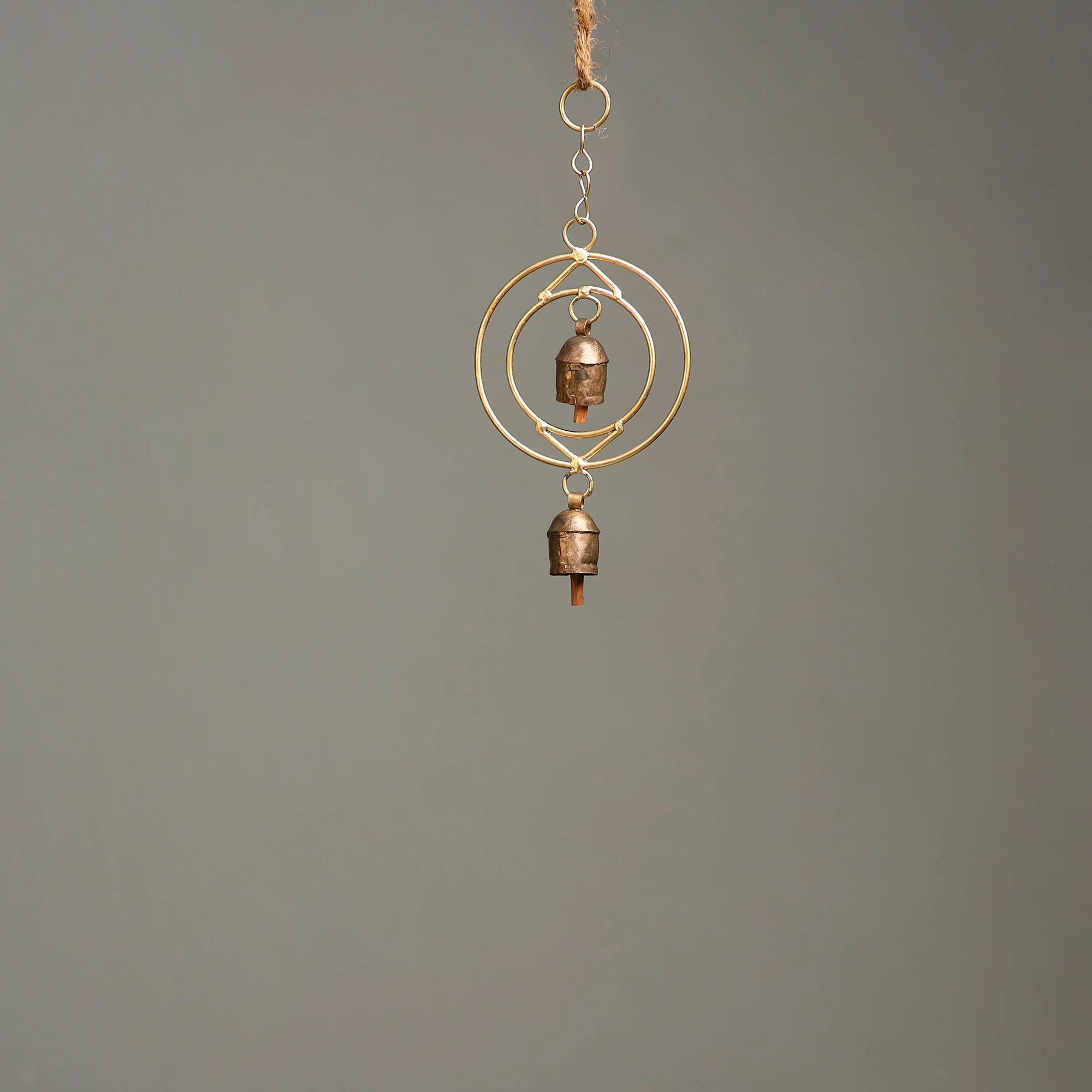 Double Round - Kutch Copper Coated 2 Bells Wind Chimes 01