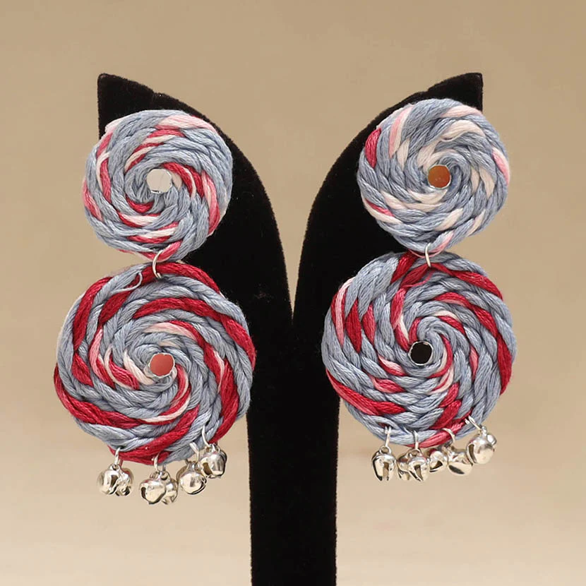Multicolor - Afiya Ghungroo Work Thread Earrings - Image 2