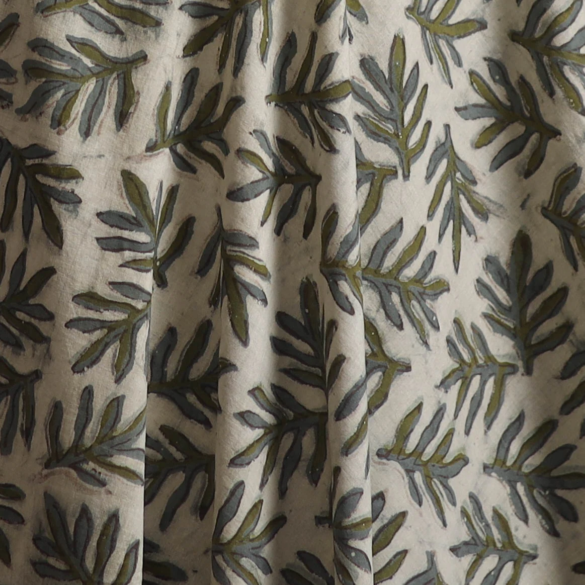 White - Ajrakh Vanaspati Hand Block Print Natural Dyed Cotton Fabric 14 - Image 3