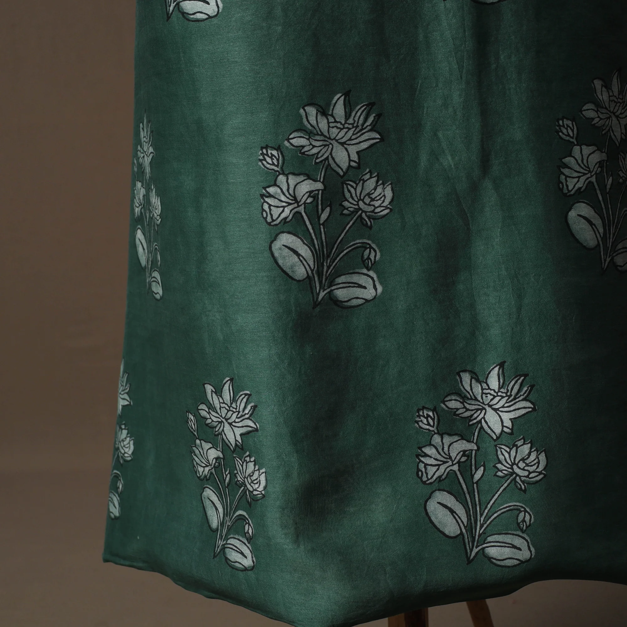 Akola Hand Block Print Chanderi Silk 2pc Unstitched Dress Material Kurta Set 03 - Image 5