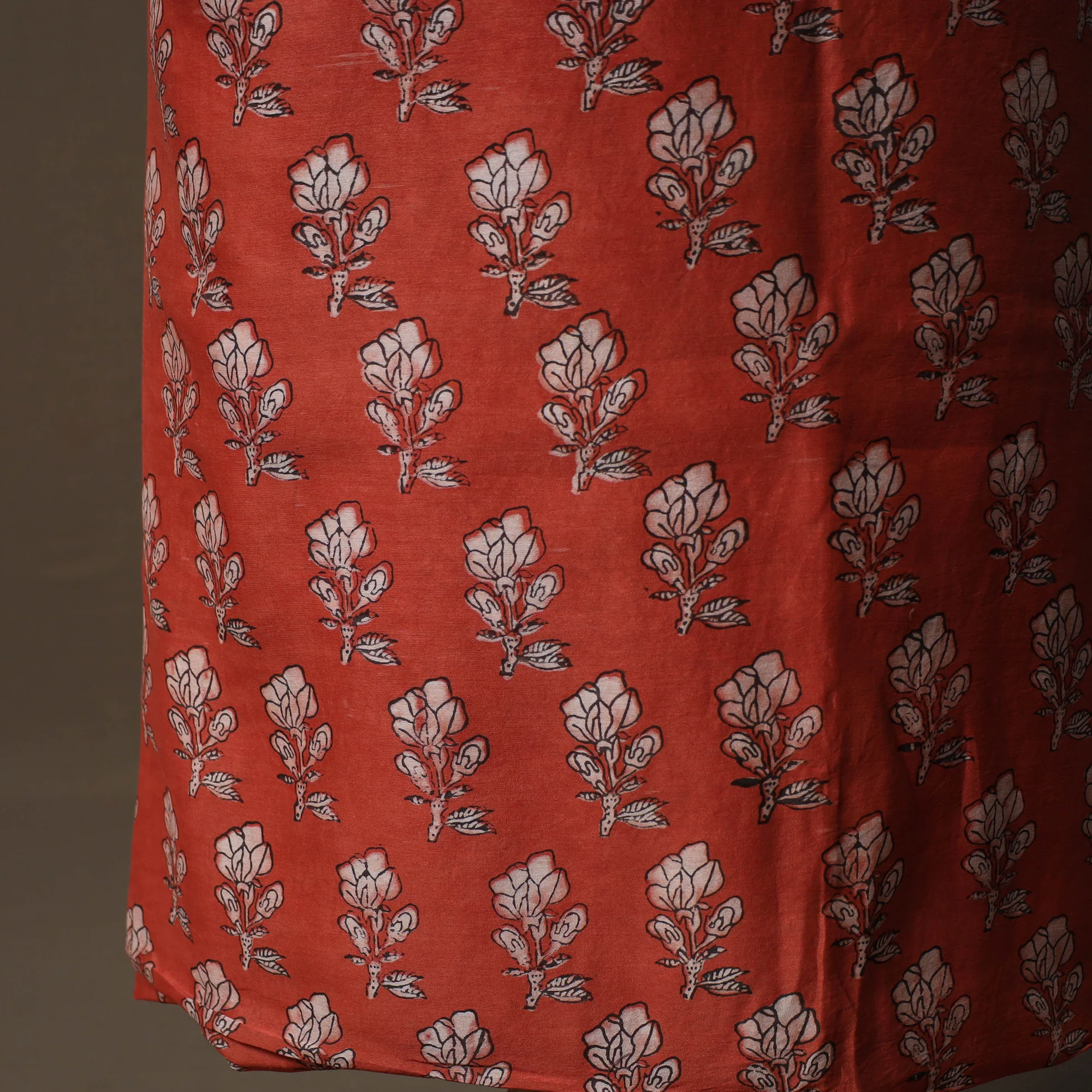 Akola Hand Block Print Chanderi Silk 2pc Unstitched Dress Material Kurta Set 06 - Image 5