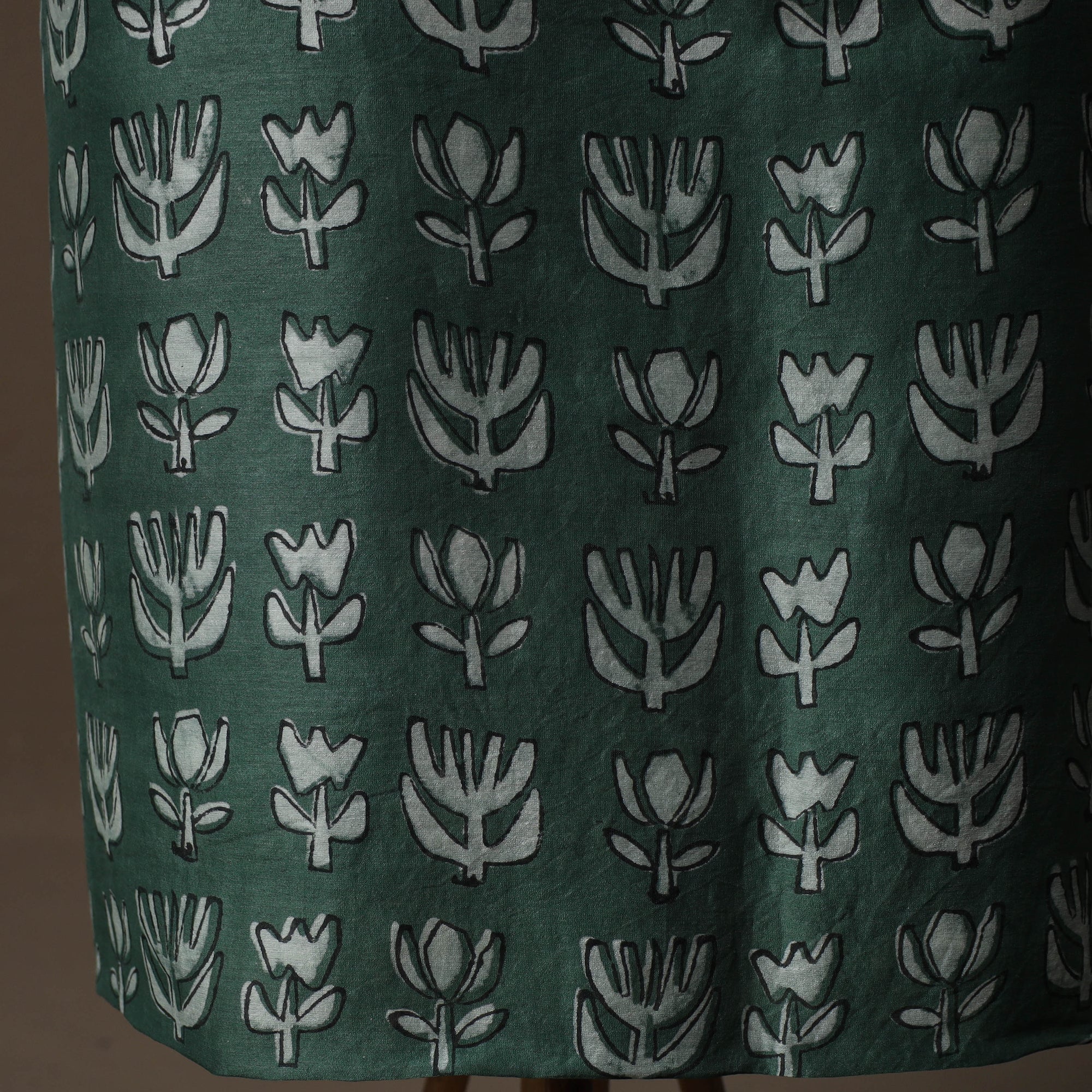 Akola Hand Block Print Chanderi Silk 2pc Unstitched Dress Material Kurta Set 18 - Image 5
