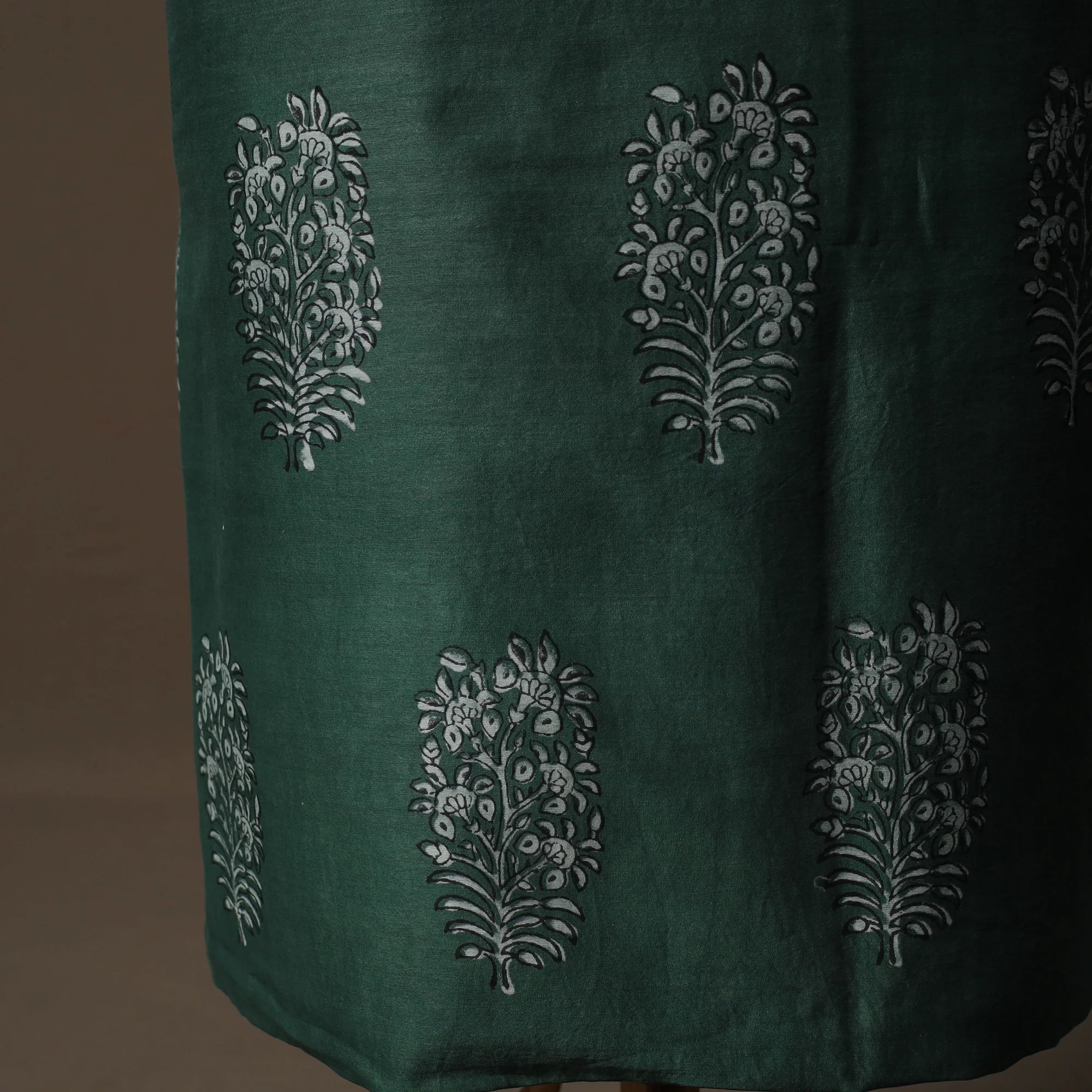 Akola Hand Block Print Chanderi Silk 2pc Unstitched Dress Material Kurta Set 19 - Image 5