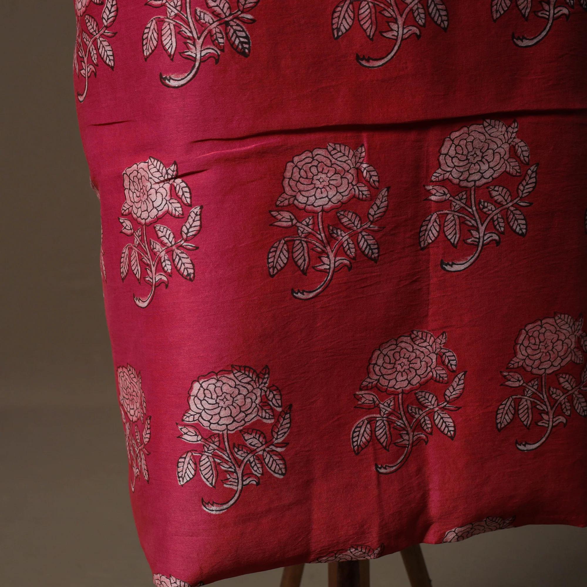 Akola Hand Block Print Chanderi Silk 2pc Unstitched Dress Material Kurta Set 36 - Image 5