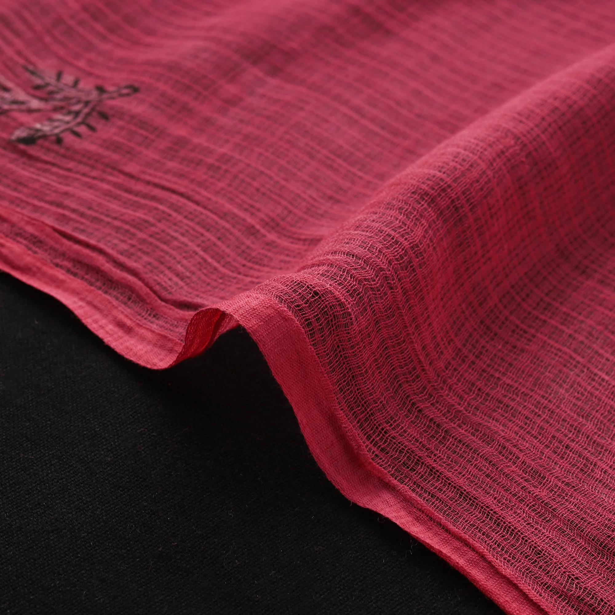 Pink - Akola Hand Block Print Kota Doria Cotton Fabric 11 - Image 4