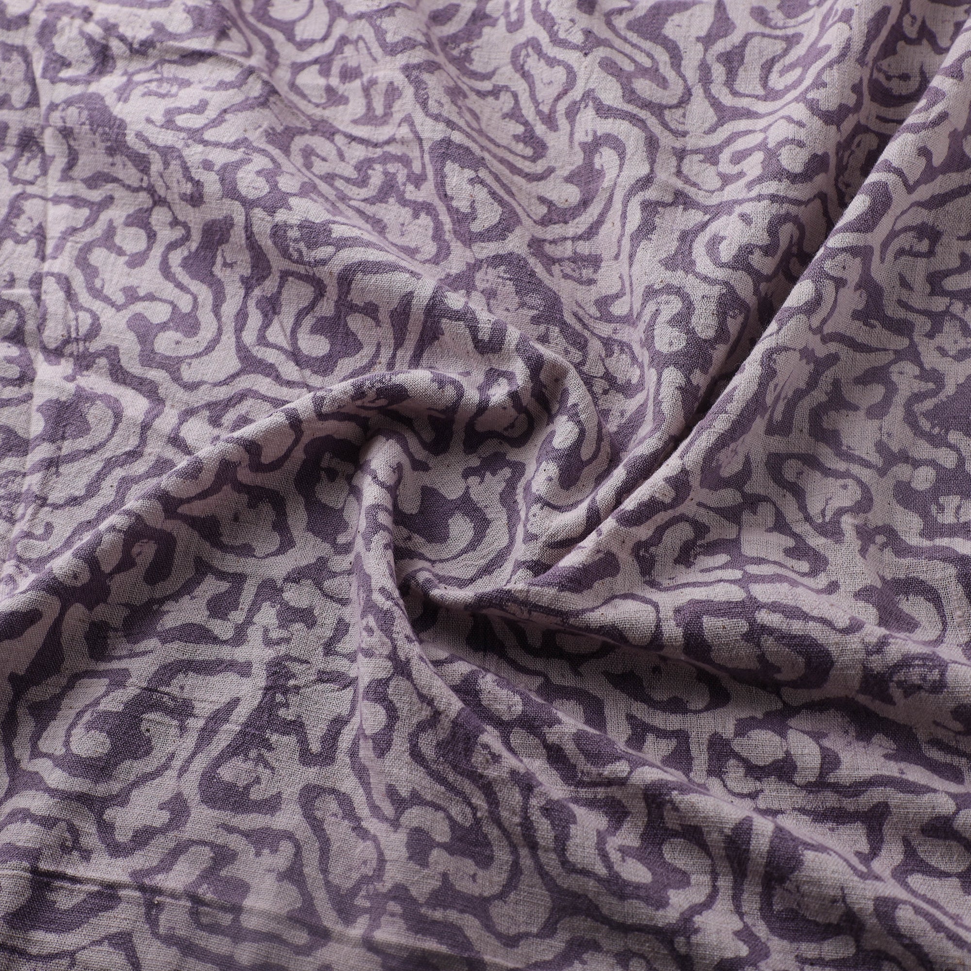 Purple - Authentic Kutch Hand Block Batik Print Pure Handwoven Natural Dyed Kala Cotton Fabric 38 - Image 3