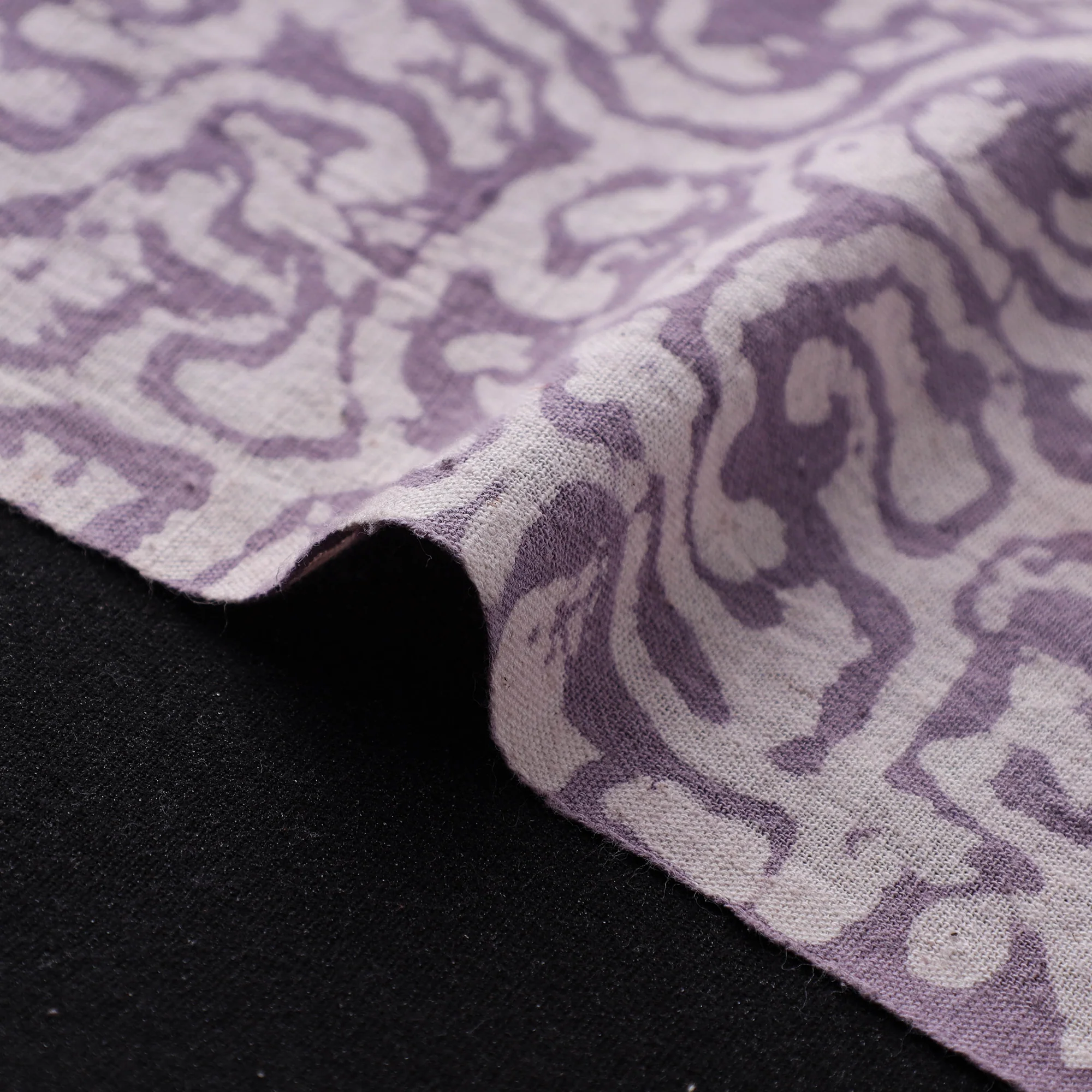 Purple - Authentic Kutch Hand Block Batik Print Pure Handwoven Natural Dyed Kala Cotton Fabric 38 - Image 4