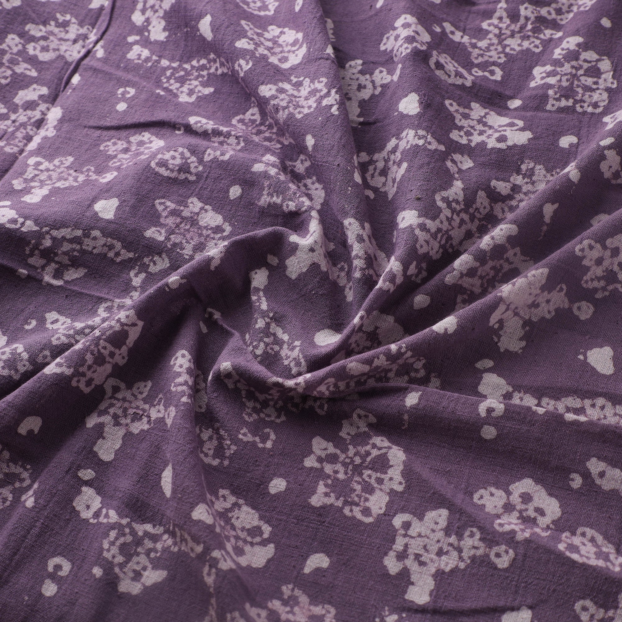 Purple - Authentic Kutch Hand Block Batik Print Pure Handwoven Natural Dyed Kala Cotton Fabric 42 - Image 3