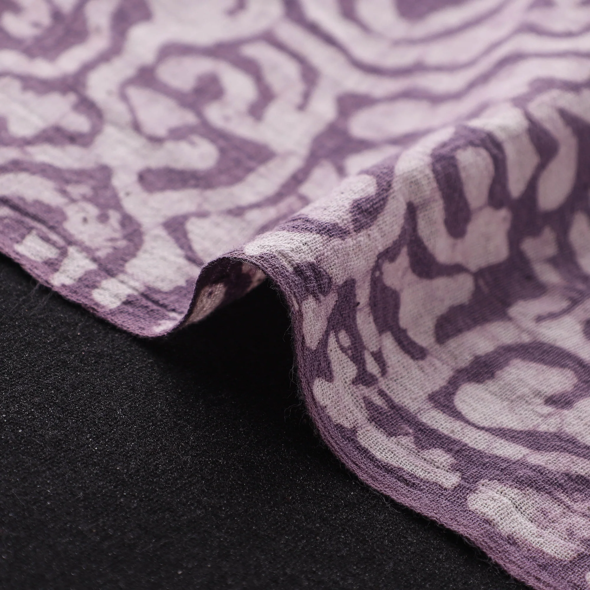 Purple - Authentic Kutch Hand Block Batik Print Pure Handwoven Natural Dyed Kala Cotton Fabric 46 - Image 4