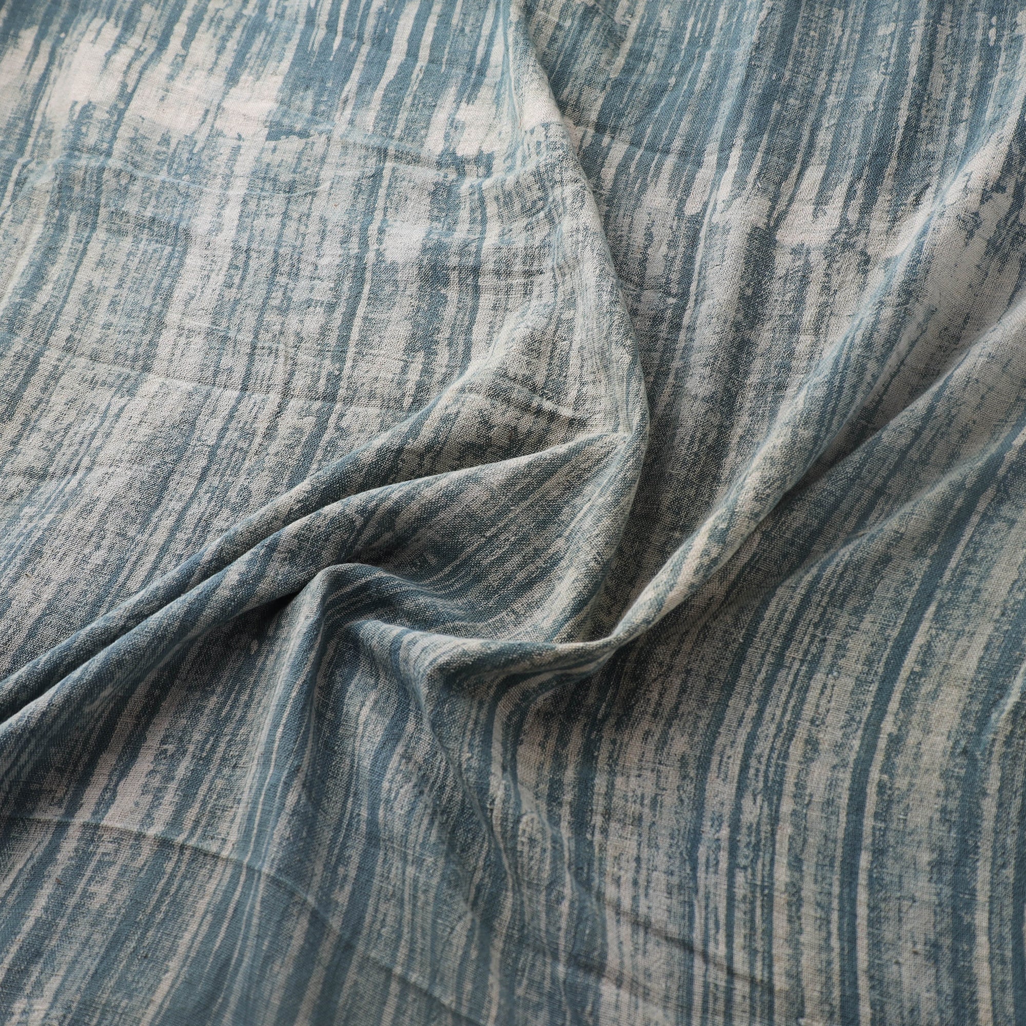 Blue - Authentic Kutch Hand Block Batik Print Pure Handwoven Natural Dyed Kala Cotton Fabric 59 - Image 3