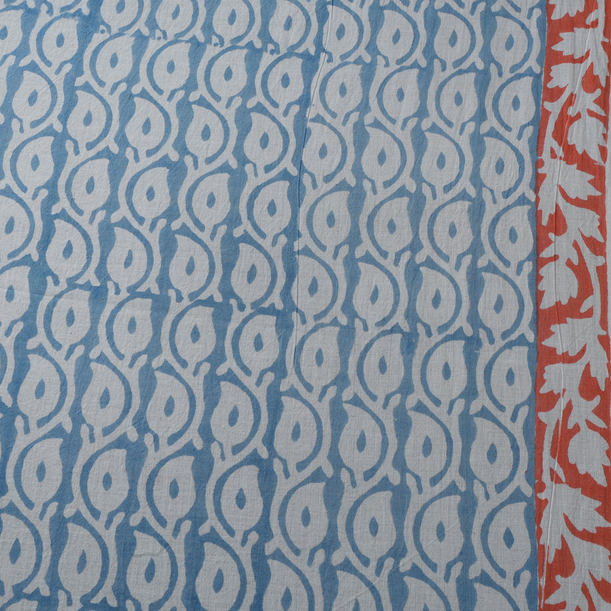 Blue - Bagh Hand Block Indigo Print Pure Mul Cotton Natural Dyed Fabric 02 - Image 4