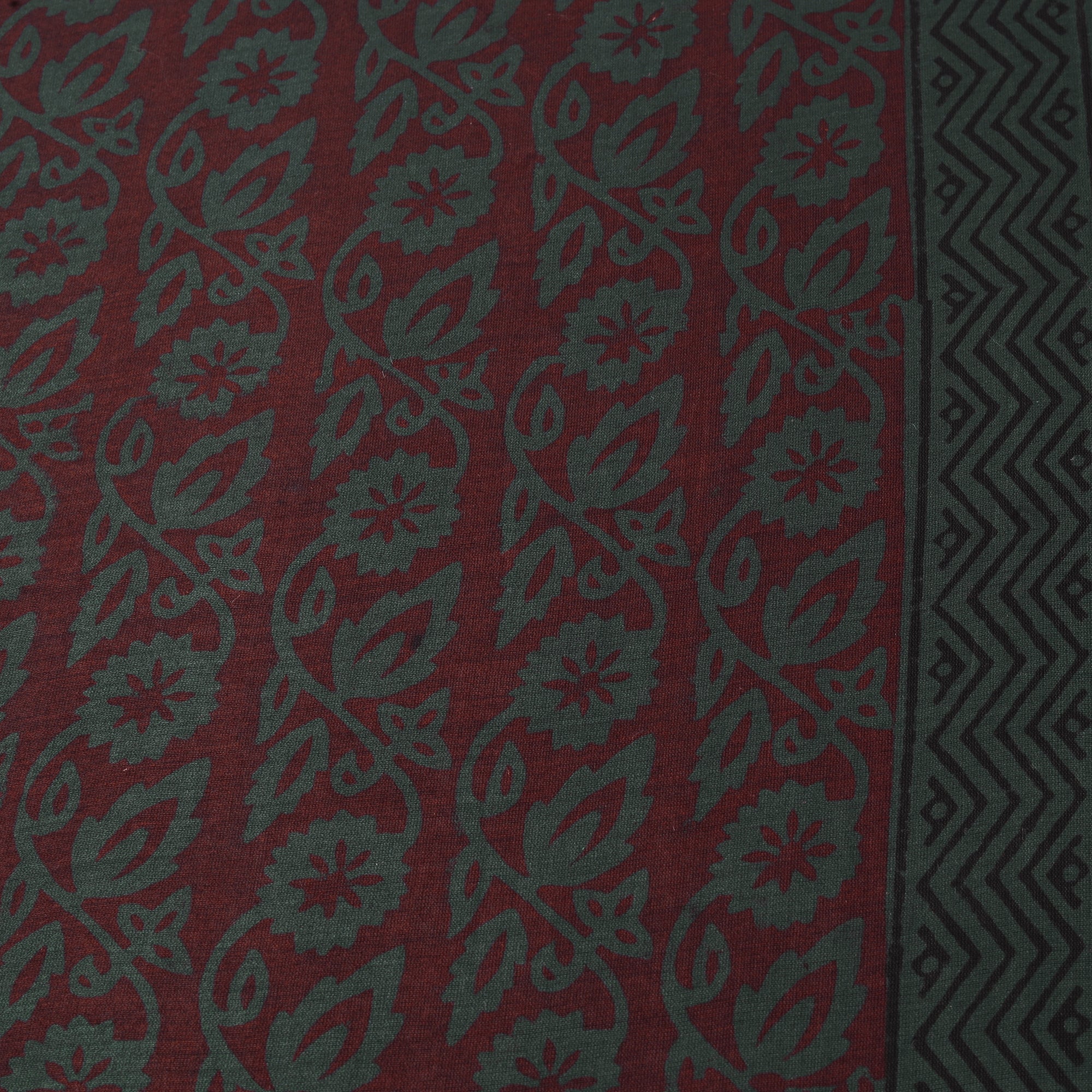 Maroon - Bagh Hand Block Print Chanderi Silk Natural Dyed Handloom Fabric 10 - Image 4