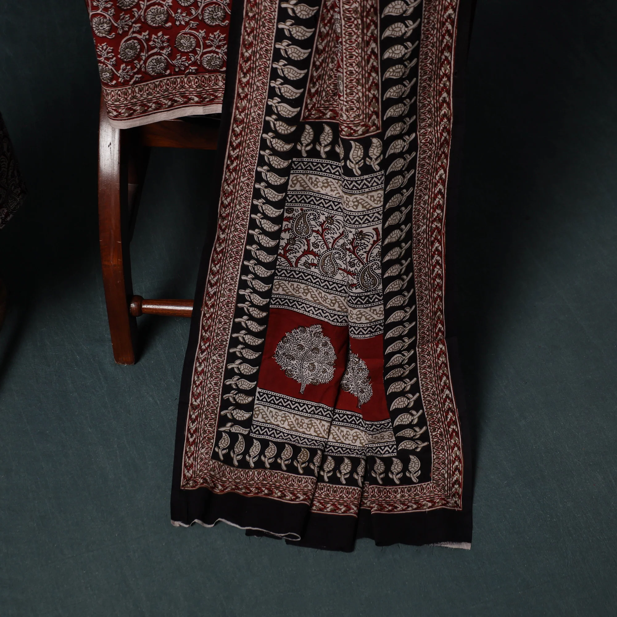Bagh Hand Block Print Cotton 3pc Unstitched Dress Material Suit Set 11 - Image 4