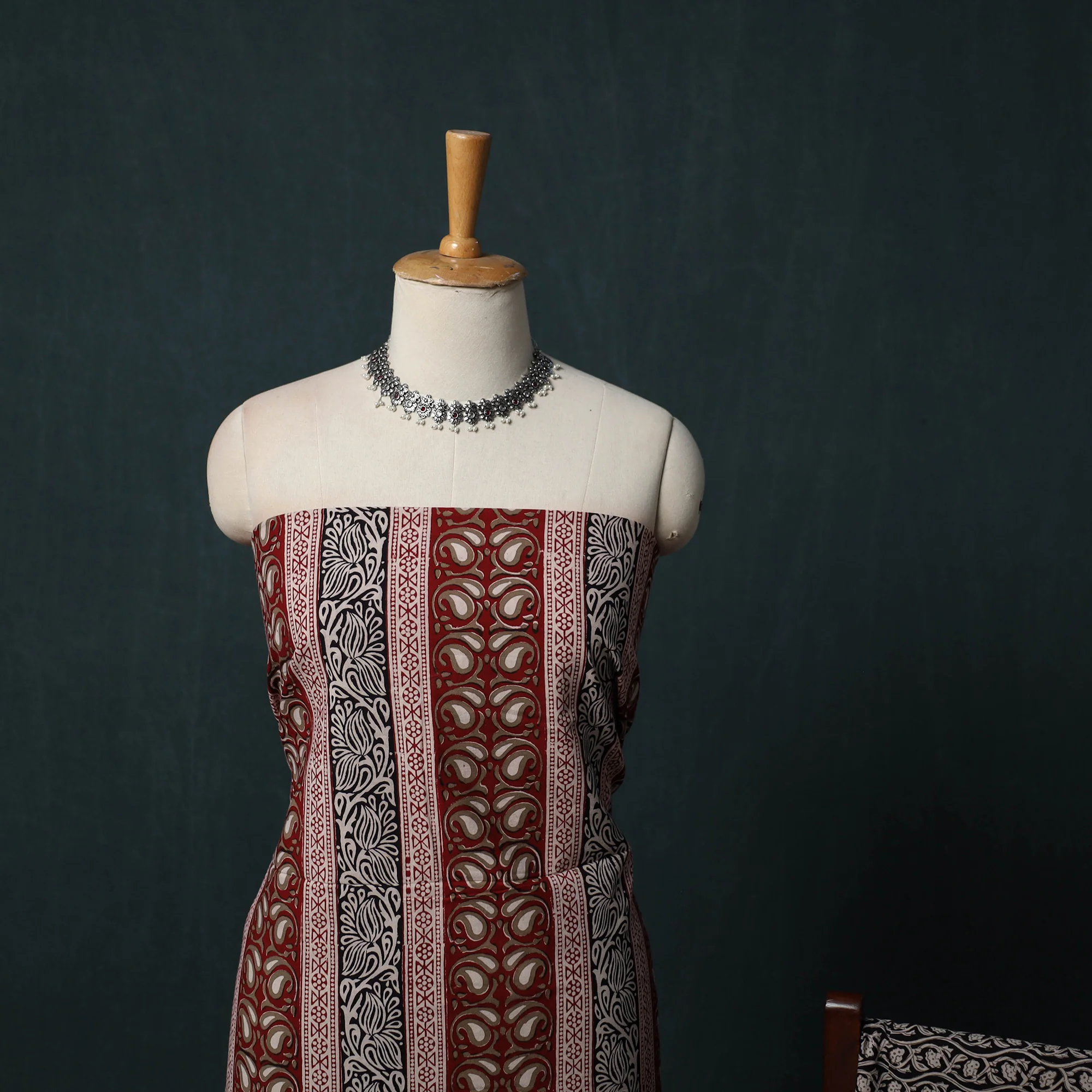 Bagh Hand Block Print Cotton 3pc Unstitched Dress Material Suit Set 13 - Image 3