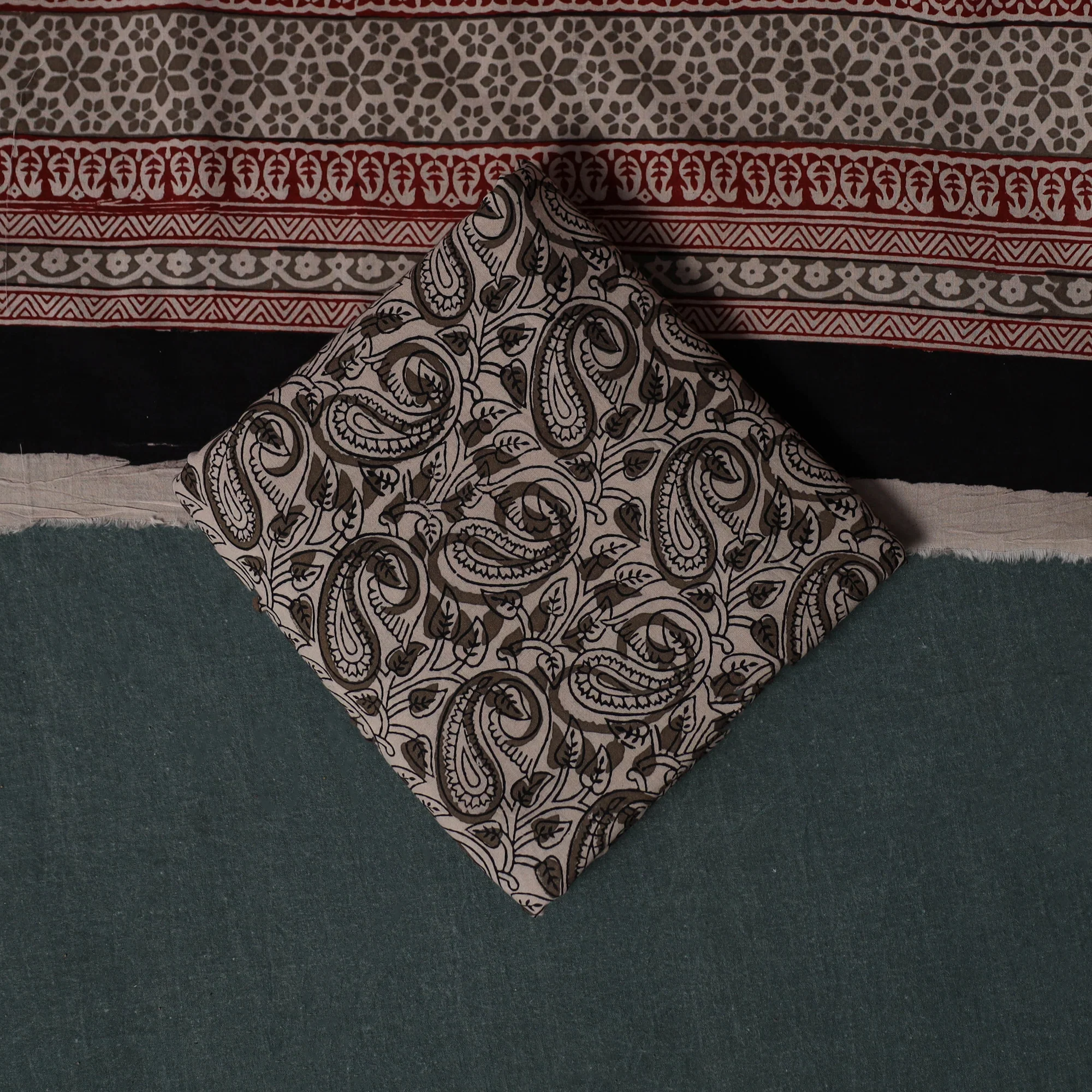 Bagh Hand Block Print Cotton 3pc Unstitched Dress Material Suit Set 18 - Image 5