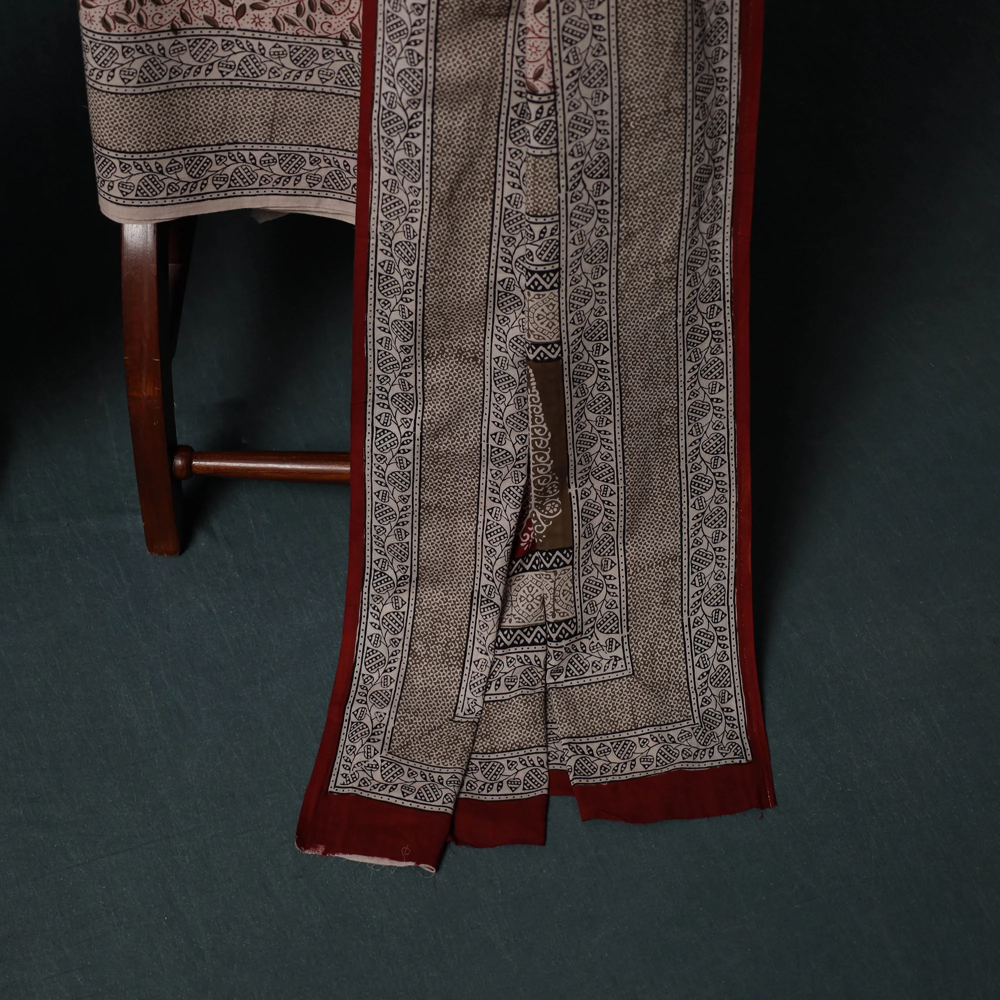 Bagh Hand Block Print Cotton 3pc Unstitched Dress Material Suit Set 26 - Image 4