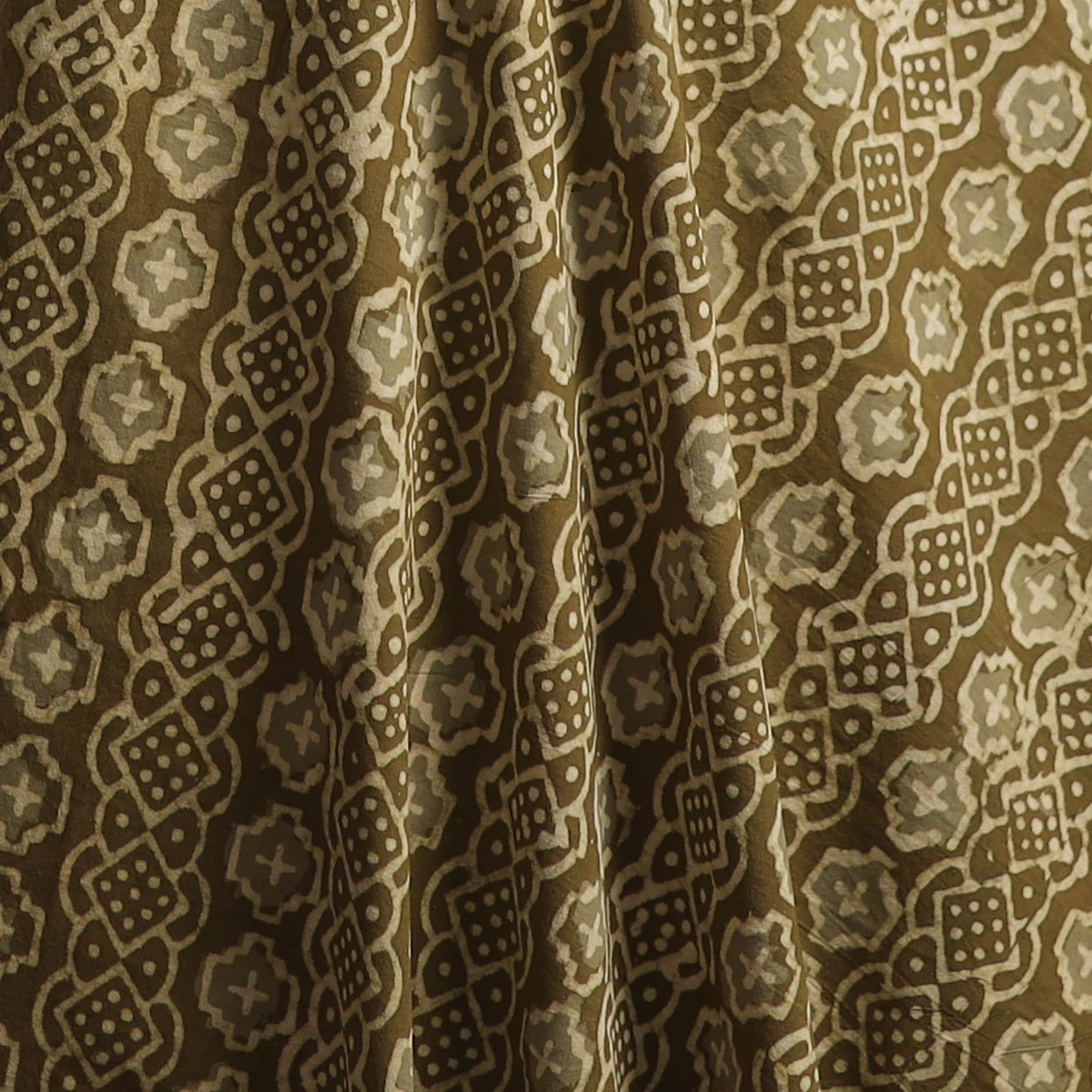 Yellow - Bagru Dabu Hand Block Print Natural Dyed Cotton Fabric 52 - Image 3