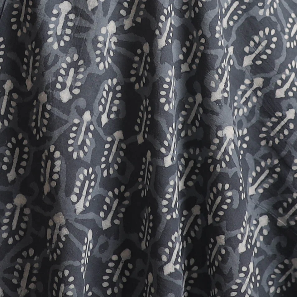 Grey - Gray - Bagru Dabu Hand Block Print Natural Dyed Cotton Fabric 53 - Image 3