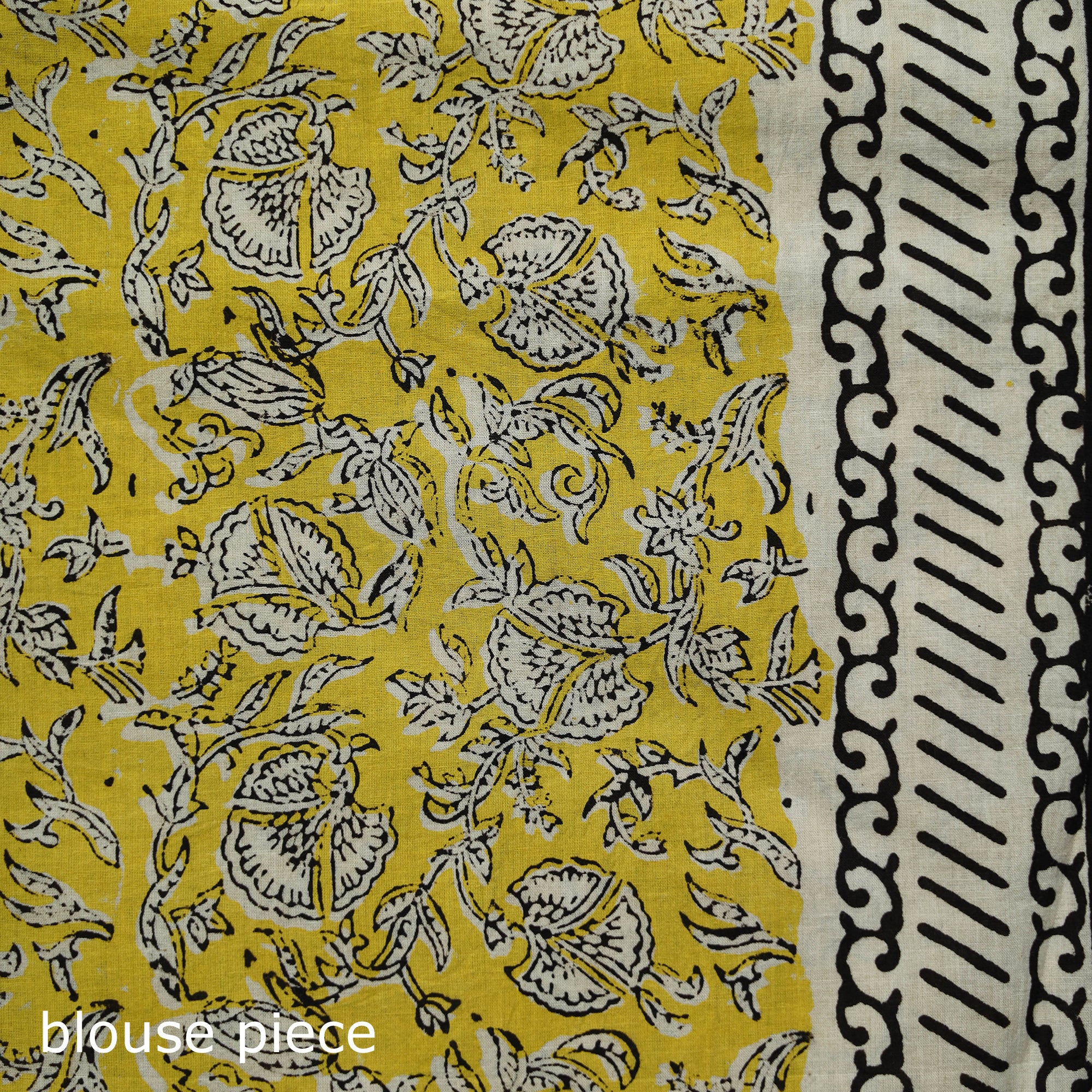 Black - Bagru Hand Block Print Kota Doria Cotton Saree 28 - Image 5