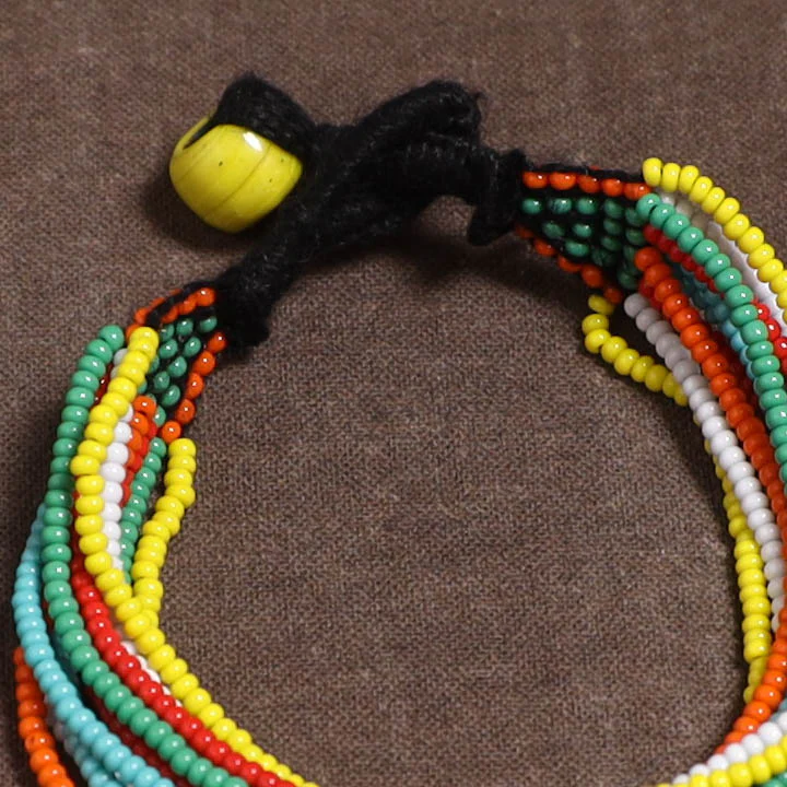 Multicolor - Bead Work Handmade Baiga Tribal Bracelet 37 - Image 2