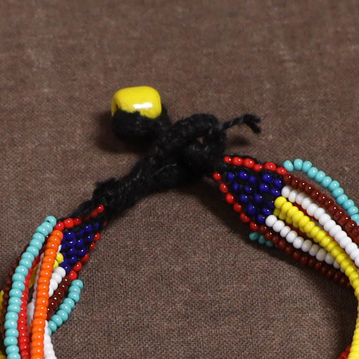 Multicolor - Bead Work Handmade Baiga Tribal Bracelet 40 - Image 2
