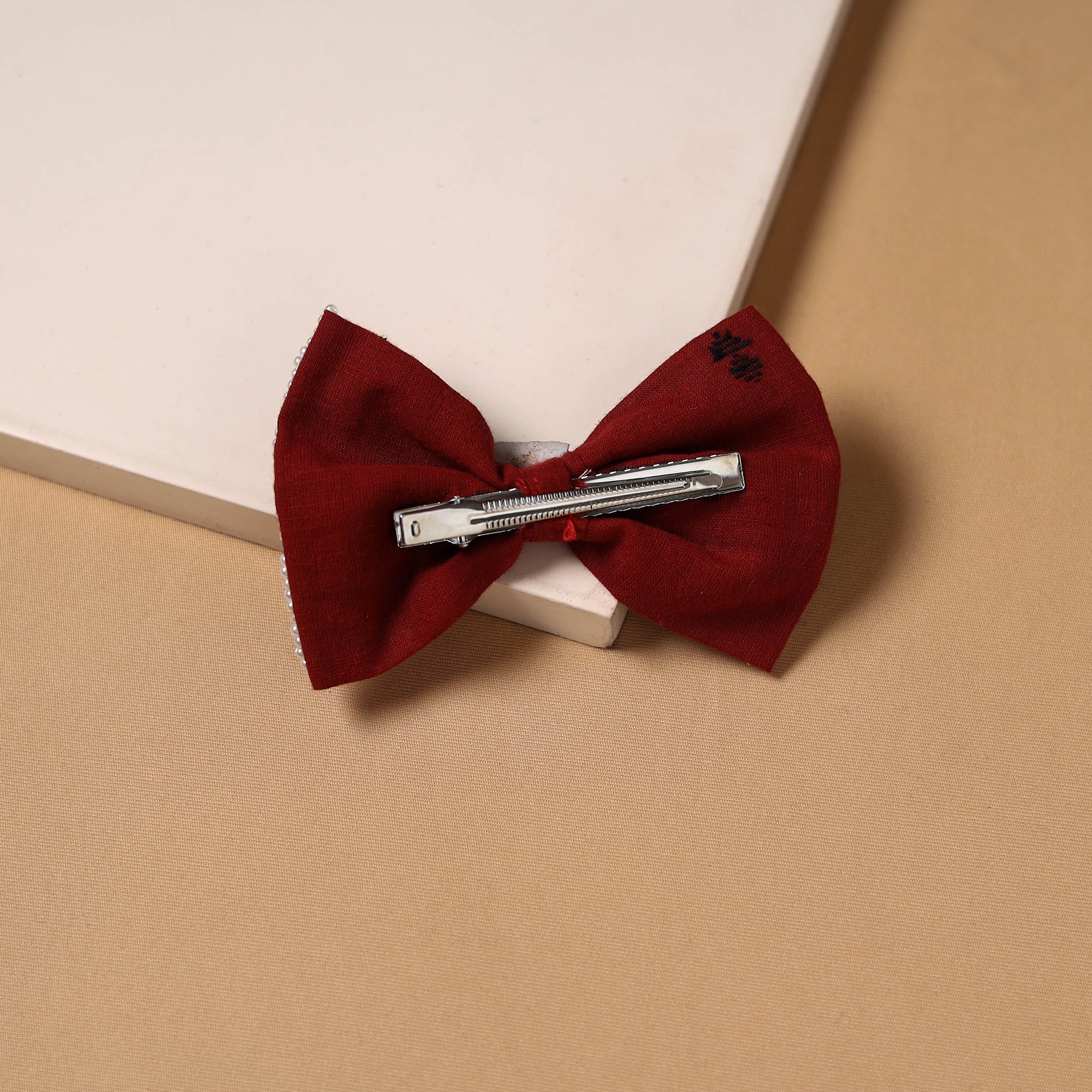 Red - Bead Work Women's Bow Hair Clip 60 - Image 2