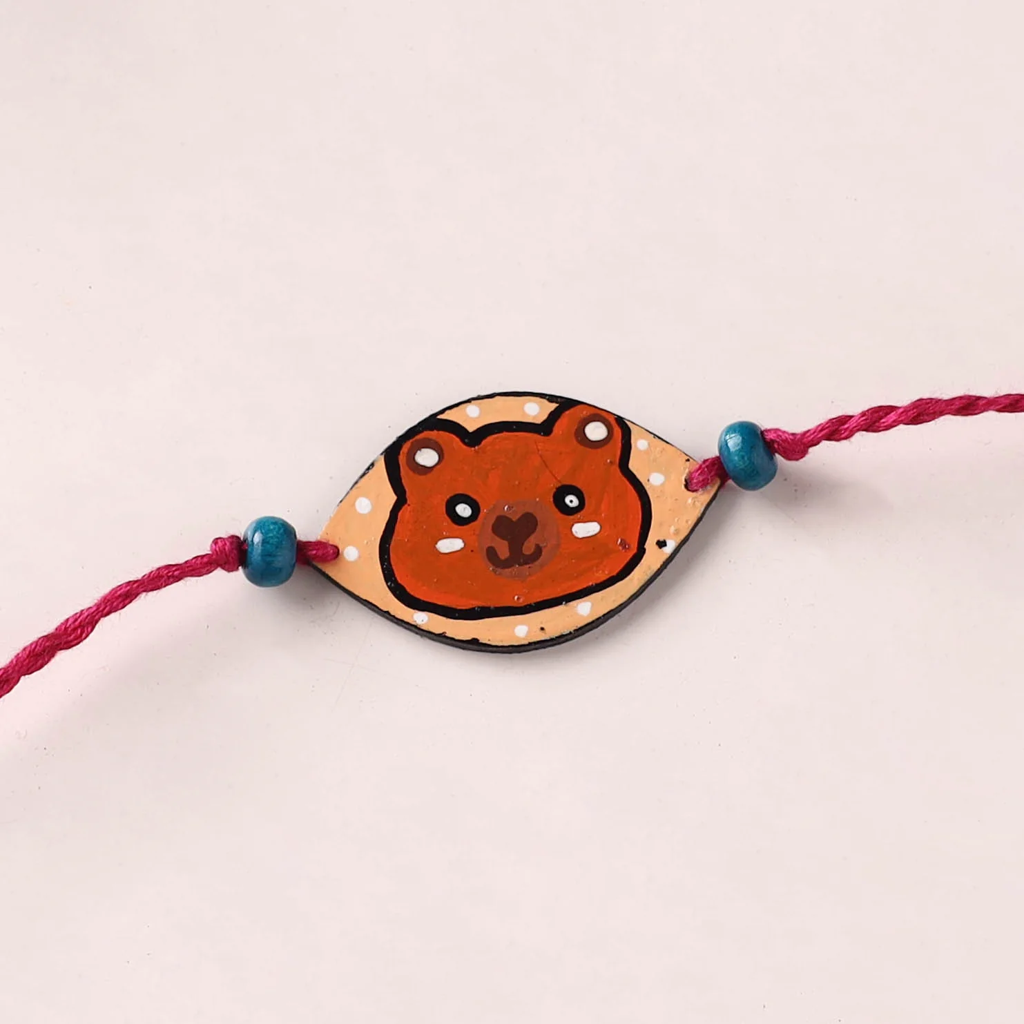 Bear - Handpainted Wooden Rakhi for Kids 08 - Image 2