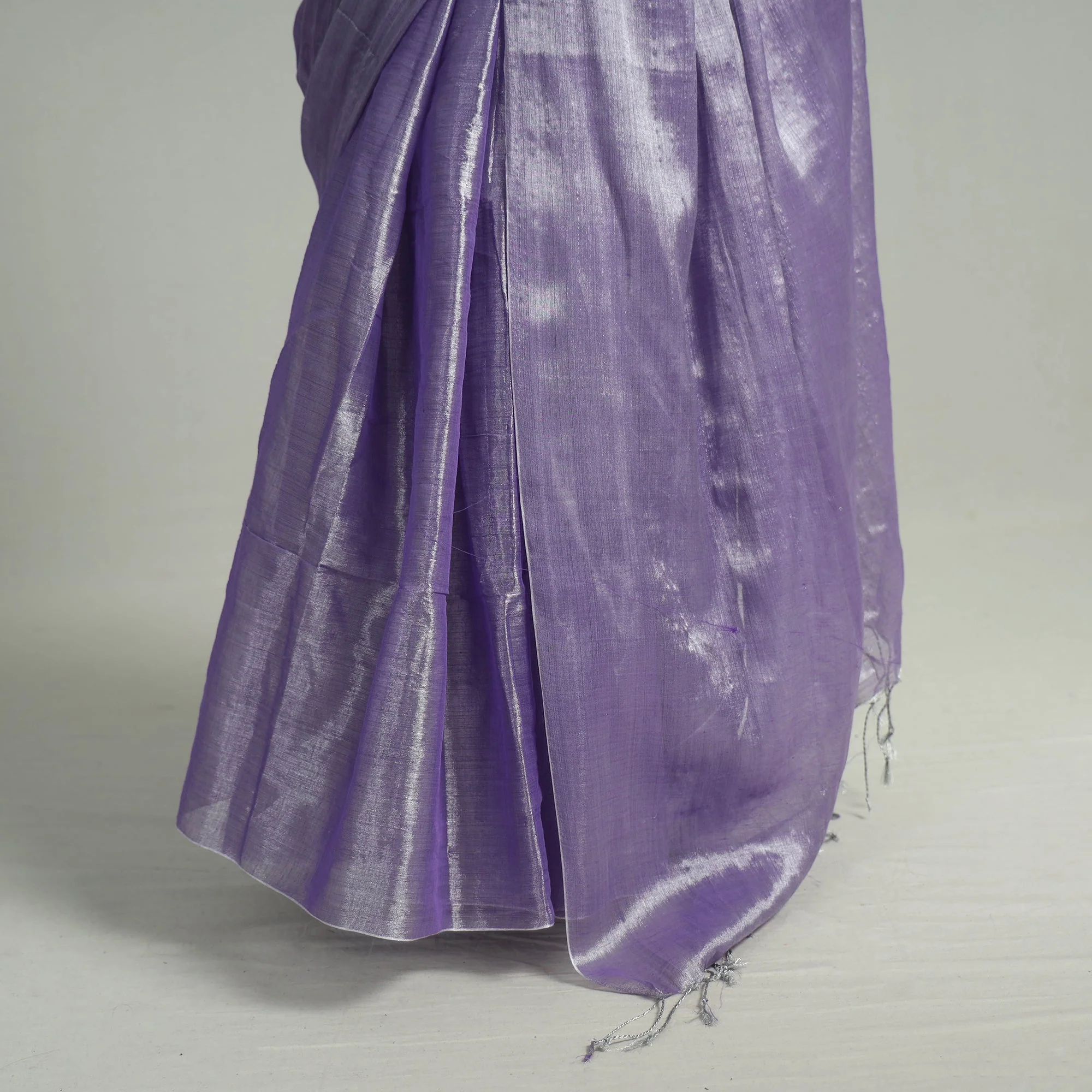 Purple - Bengal Fine Tissue Zari Saree 01 - Image 6