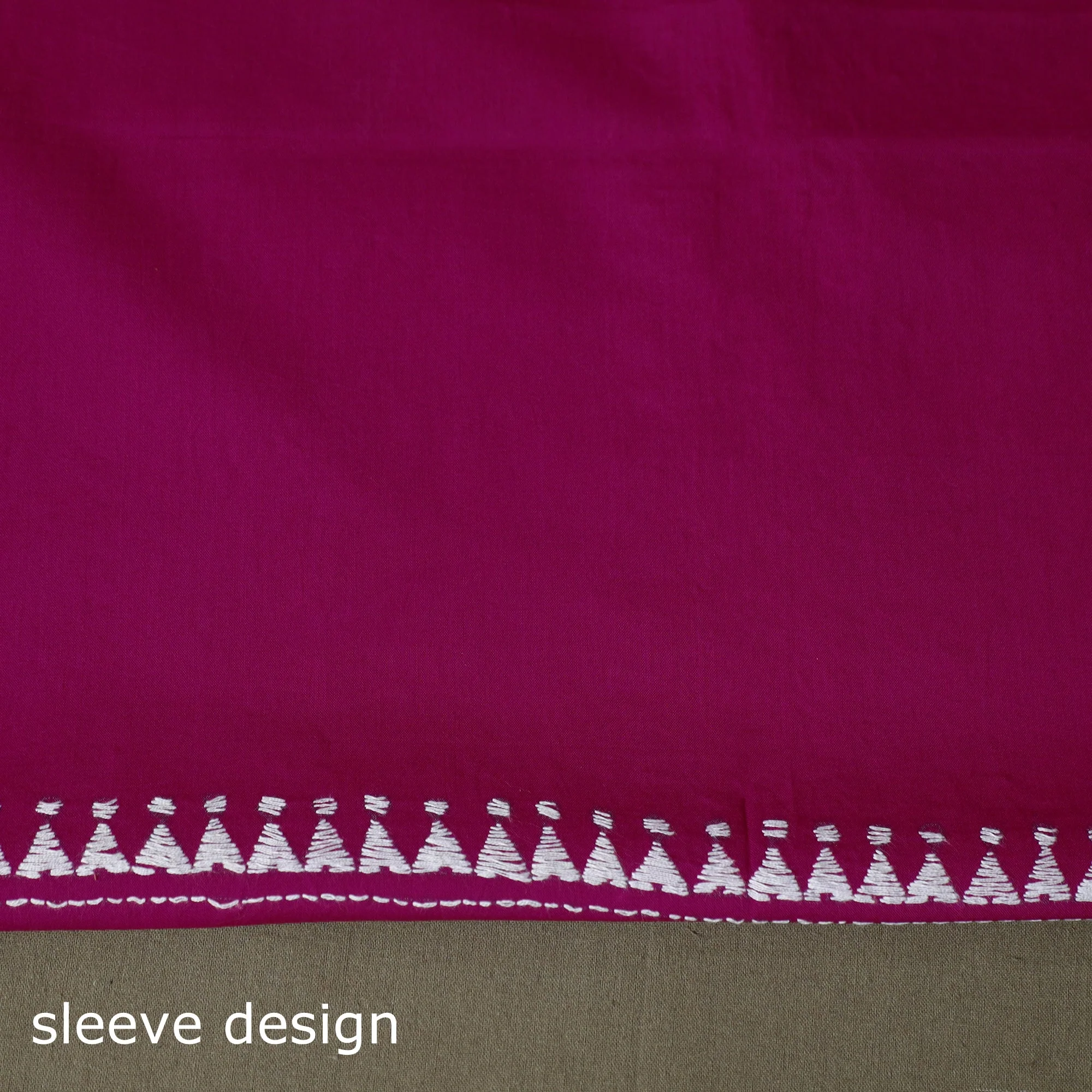 Purple - Bengal Kantha Hand Embroidered Cotton Unstitched Kurta Material (2.8M) 40 - Image 5