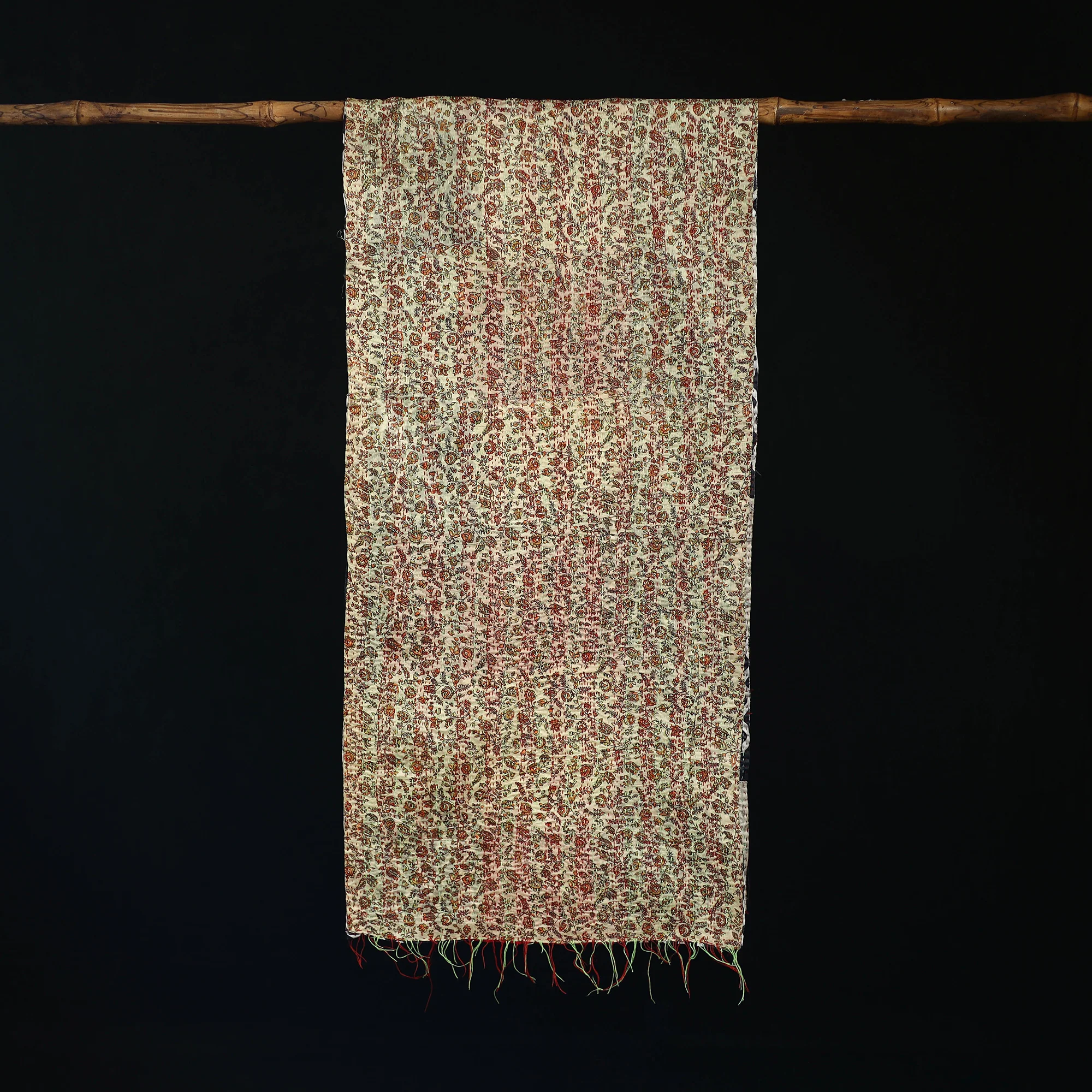 Bengal Kantha Handwork Patchwork Reversible Silk Stole 250 - Image 3