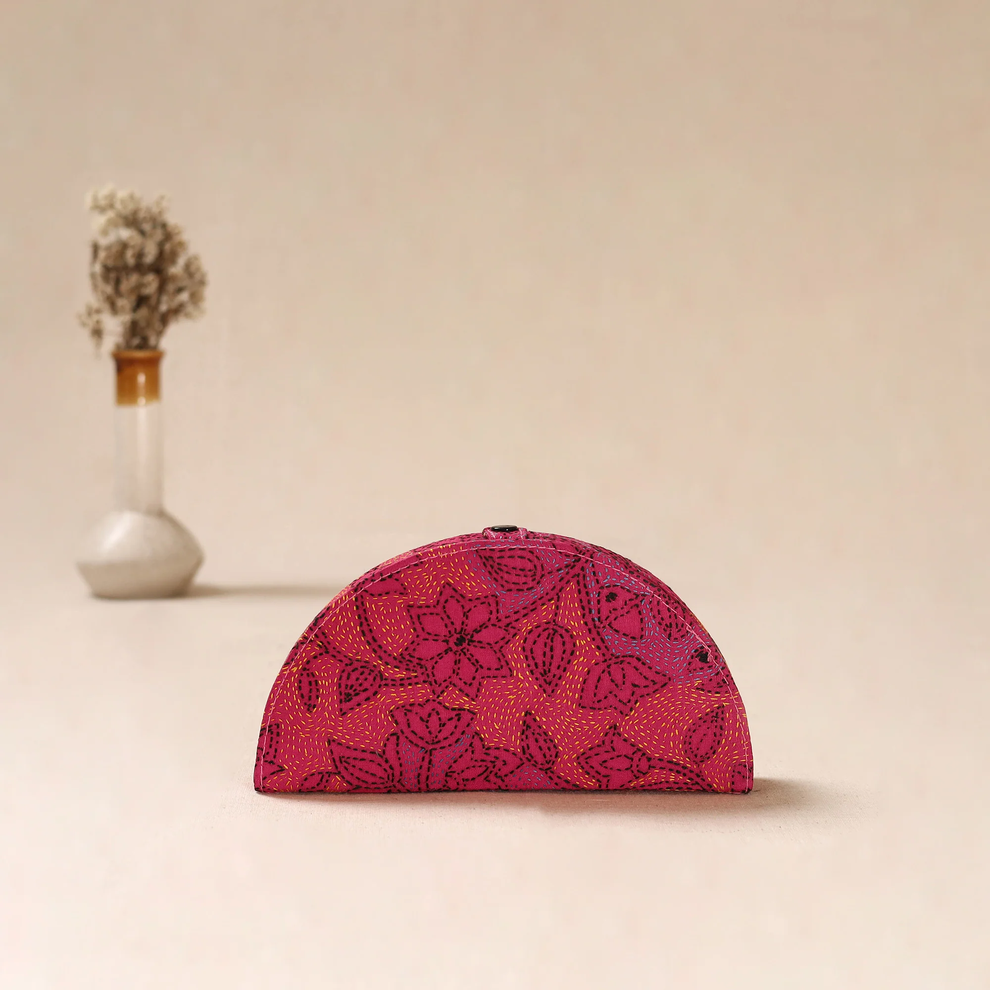 Pink - Bengal Kantha Work Handcrafted Jewellery Box 02