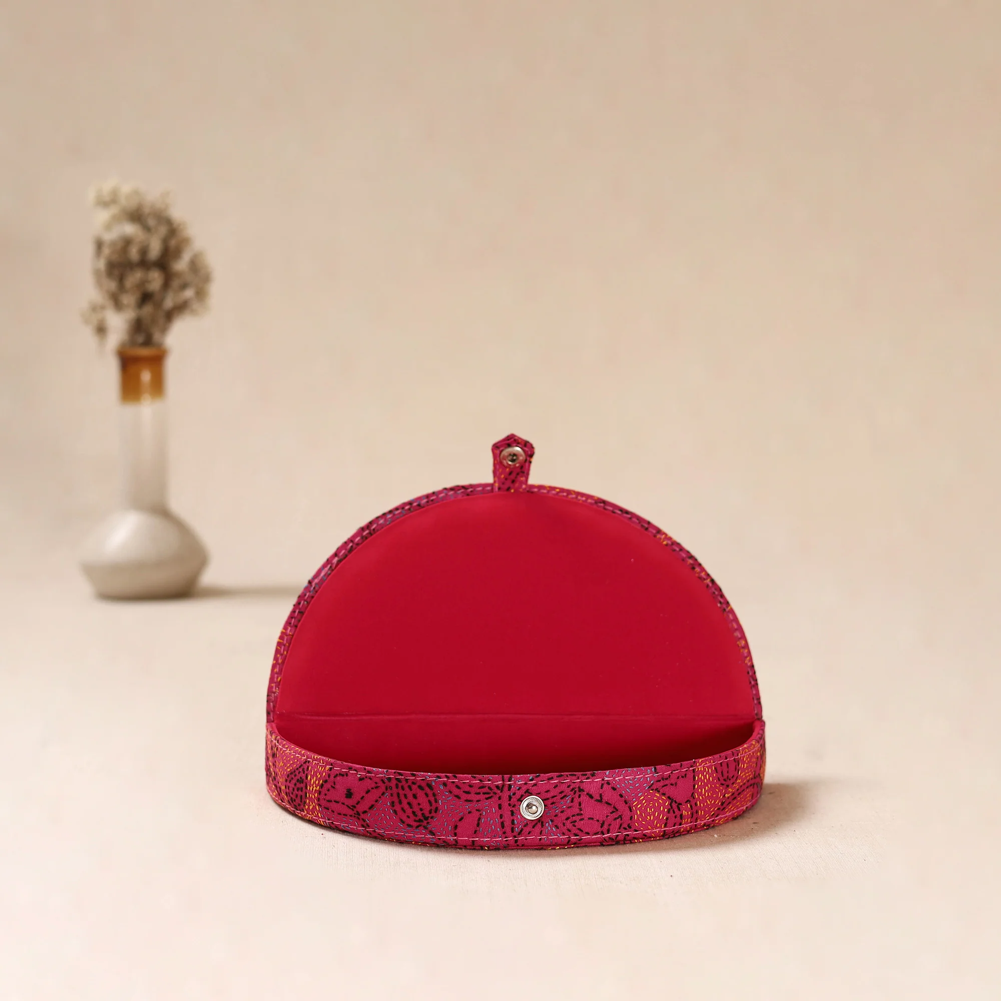 Pink - Bengal Kantha Work Handcrafted Jewellery Box 02 - Image 2