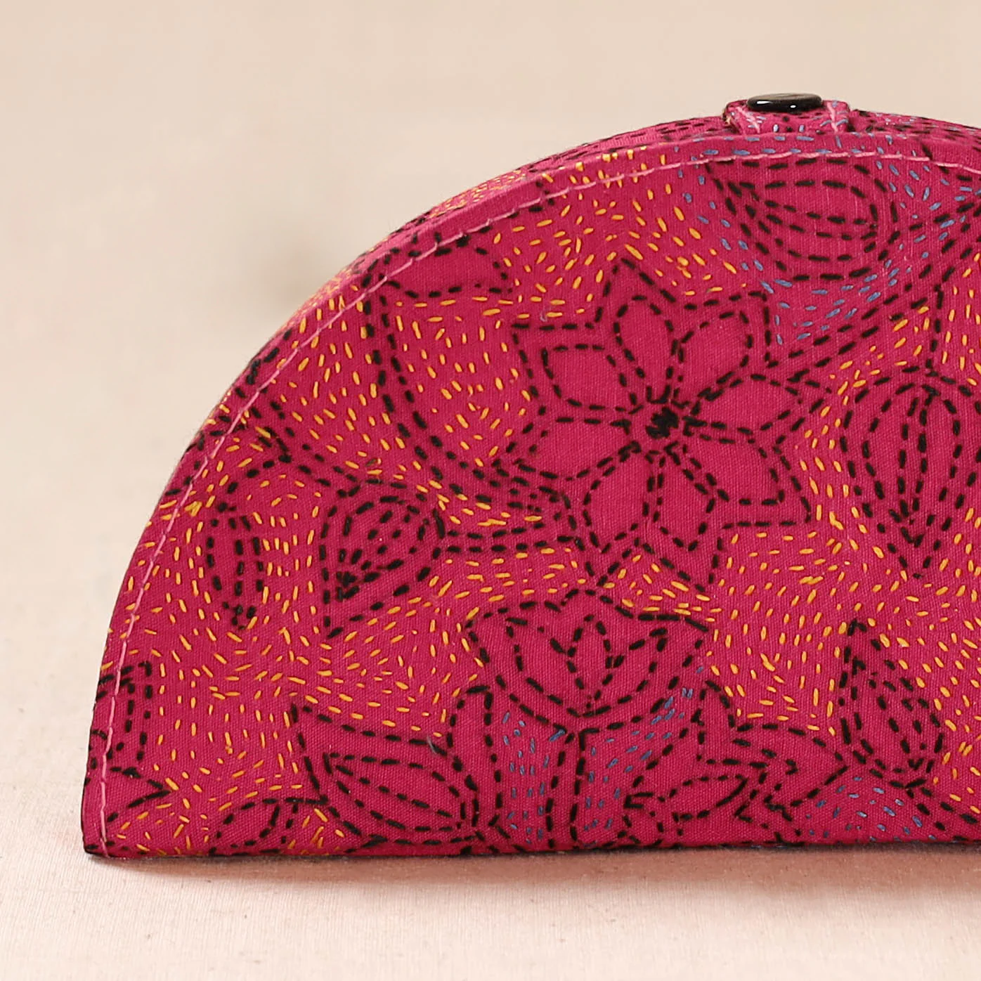 Pink - Bengal Kantha Work Handcrafted Jewellery Box 02 - Image 3