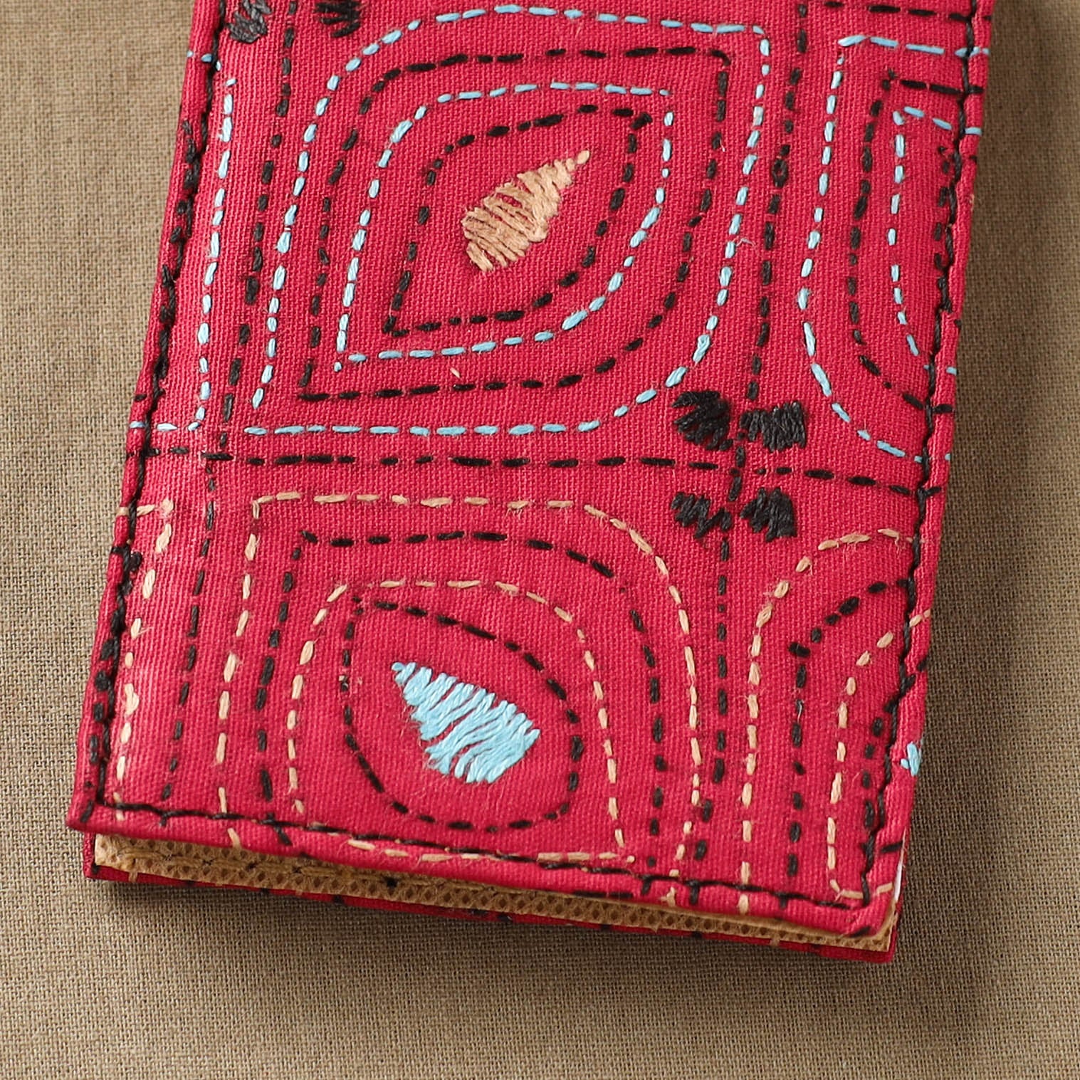 Bengal Kantha Work Handcrafted Notepad (4 x 3 in) 37 - Image 2