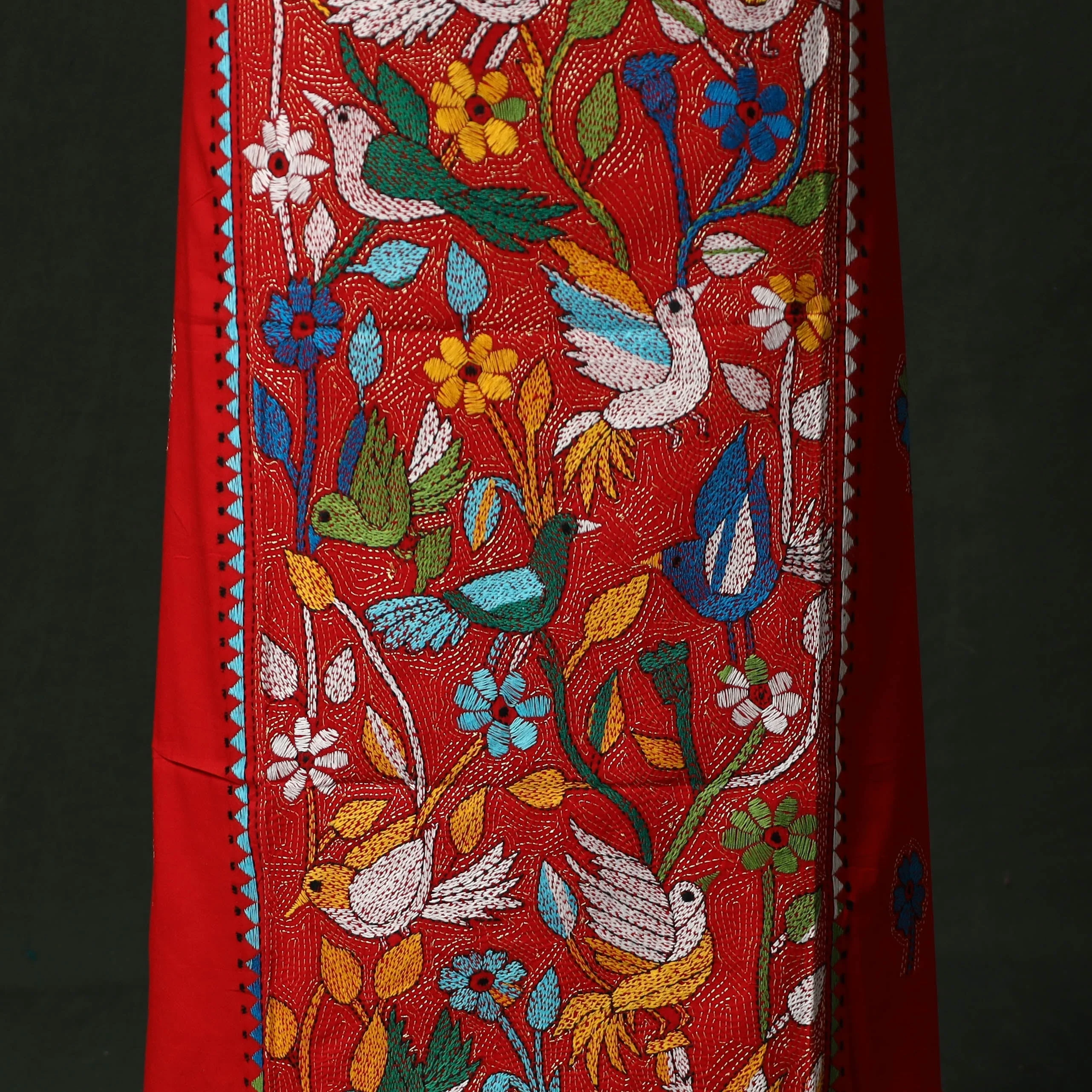 Bengal Nakshi Kantha Hand Embroidered Cotton Unstitched Kurta Material (2.7M) 02 - Image 4