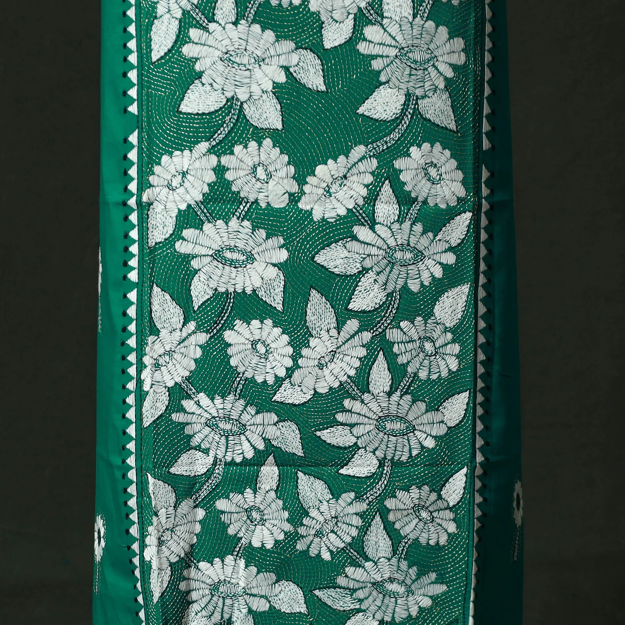 Bengal Nakshi Kantha Hand Embroidered Cotton Unstitched Kurta Material (2.7M) 06 - Image 4