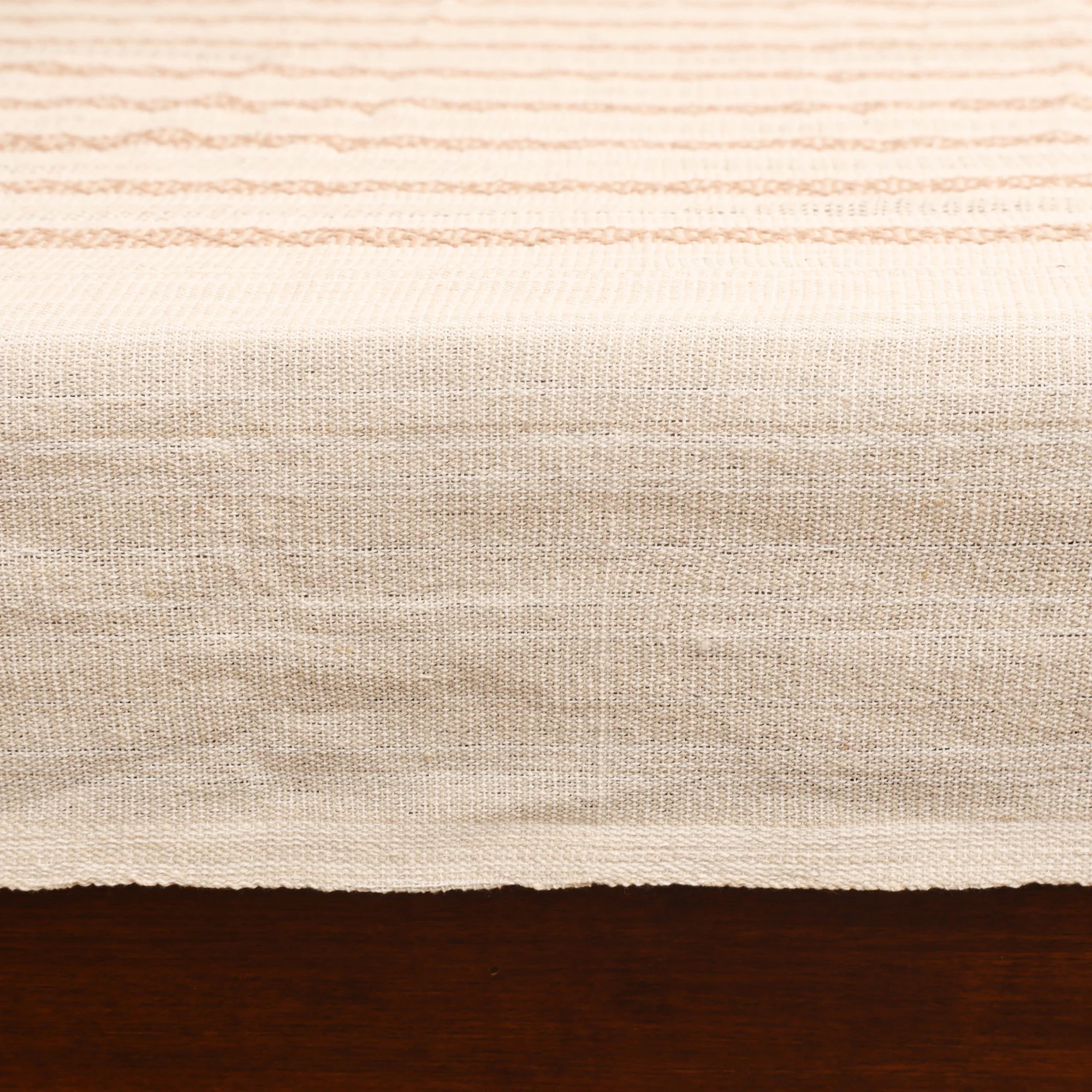 Beige - Bijnor Pure Handloom Cotton Double Bed Sheet (108 x 90 in) 29 - Image 4