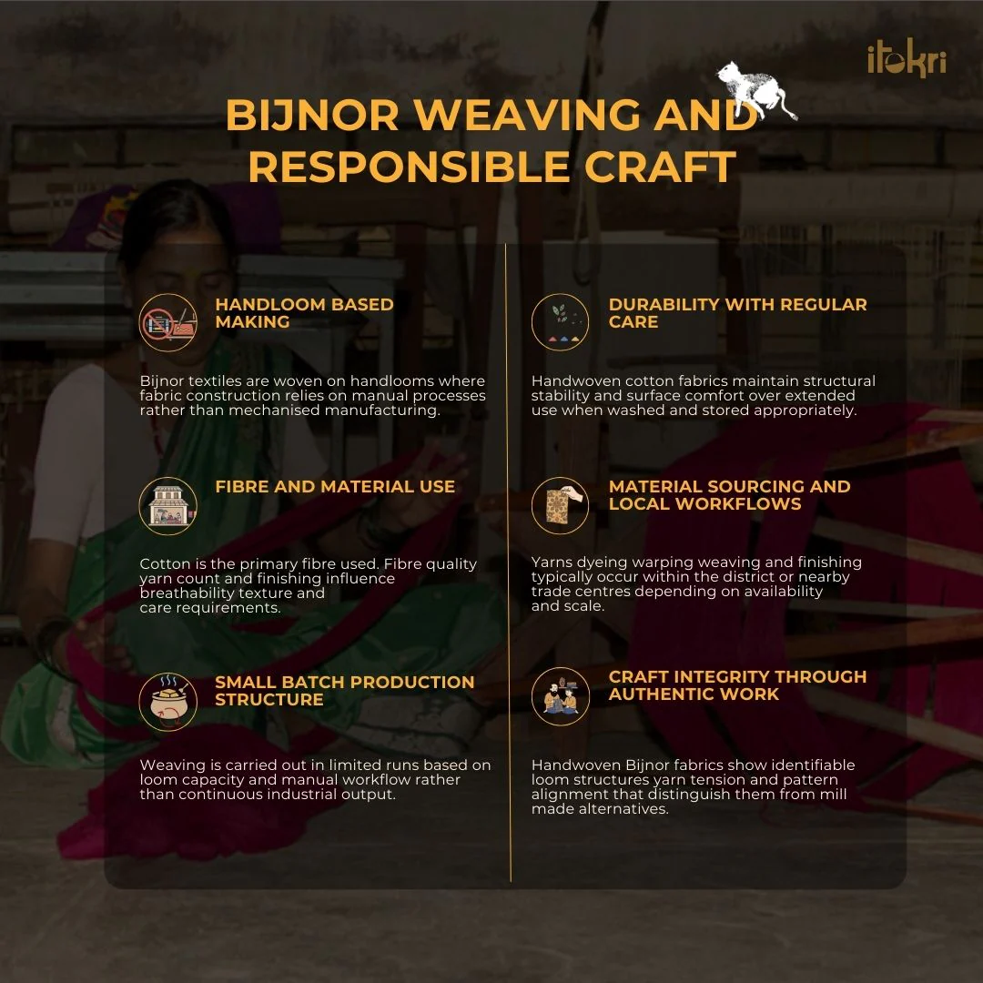 Grey - Bijnor Pure Handloom Cotton Double Bed Sheet (96 x 76 in) 68 - Image 7