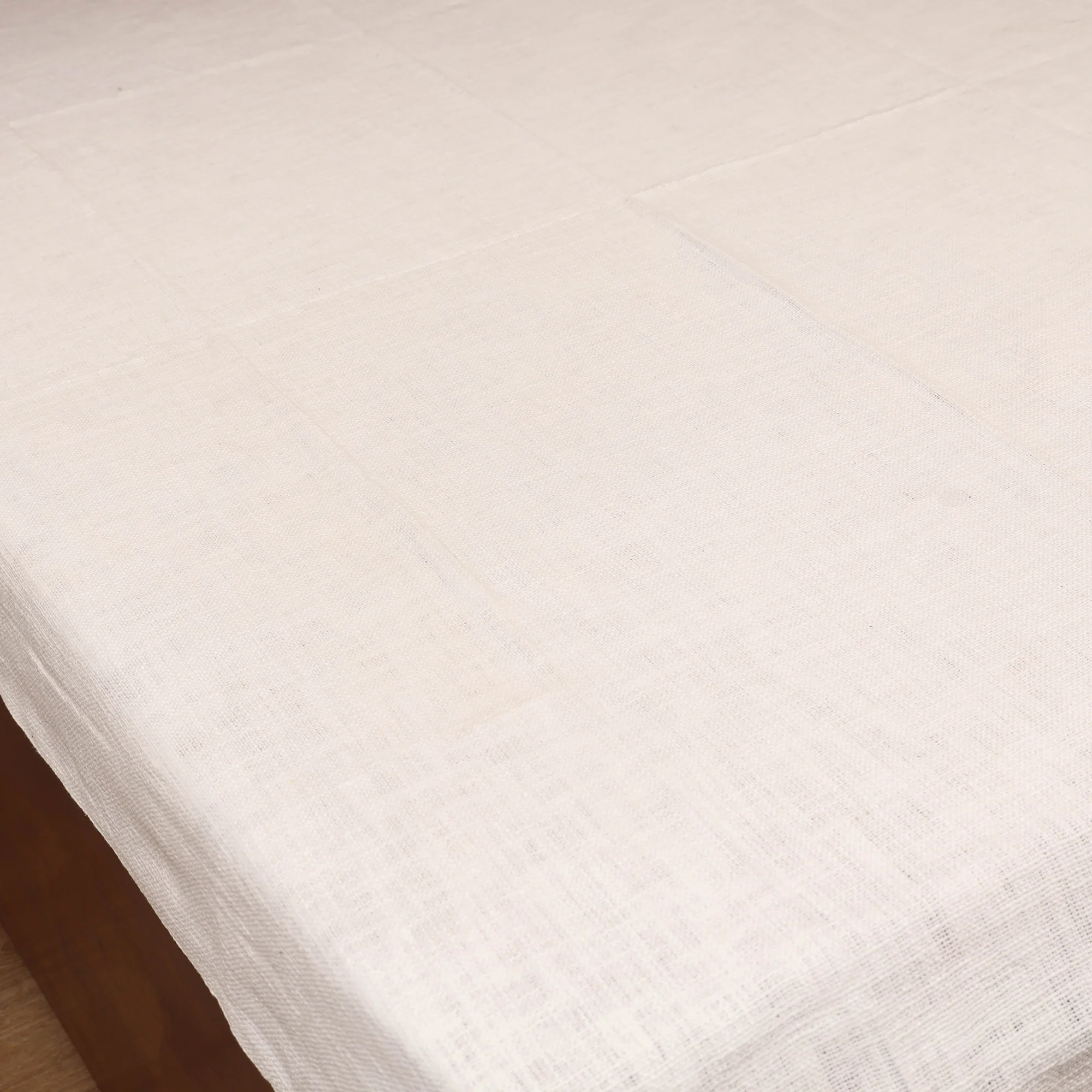 White - Bijnor Pure Handloom Cotton Single Bed Sheet (90 x 60 in) 98 - Image 2