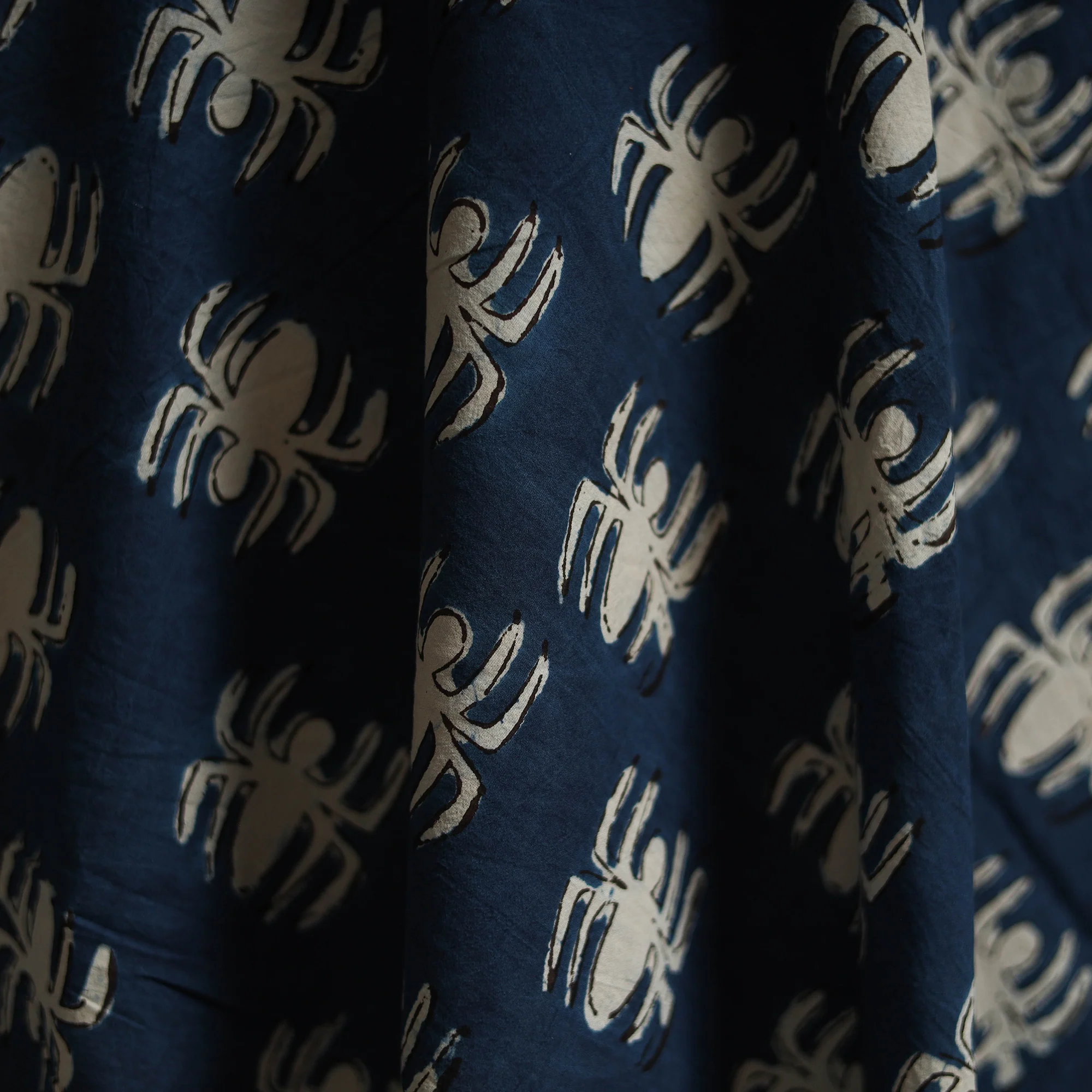 Bindaas Hand Block Art Print Natural Dyed Cotton Fabric - Weave A Web - Image 3
