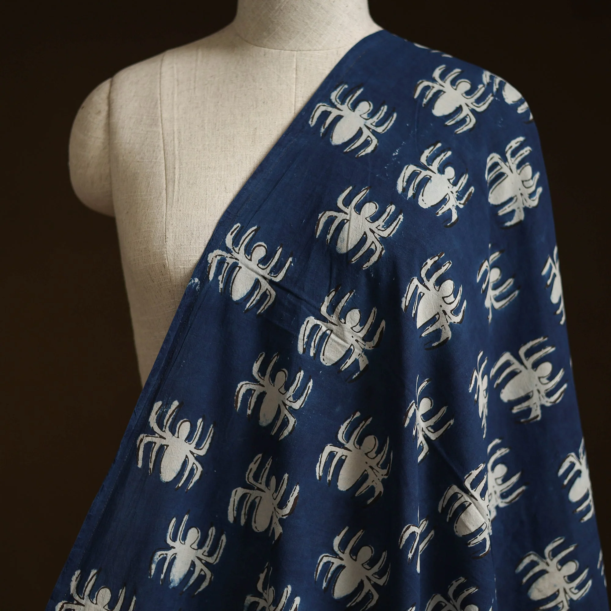Bindaas Hand Block Art Print Natural Dyed Cotton Fabric - Weave A Web - Image 2