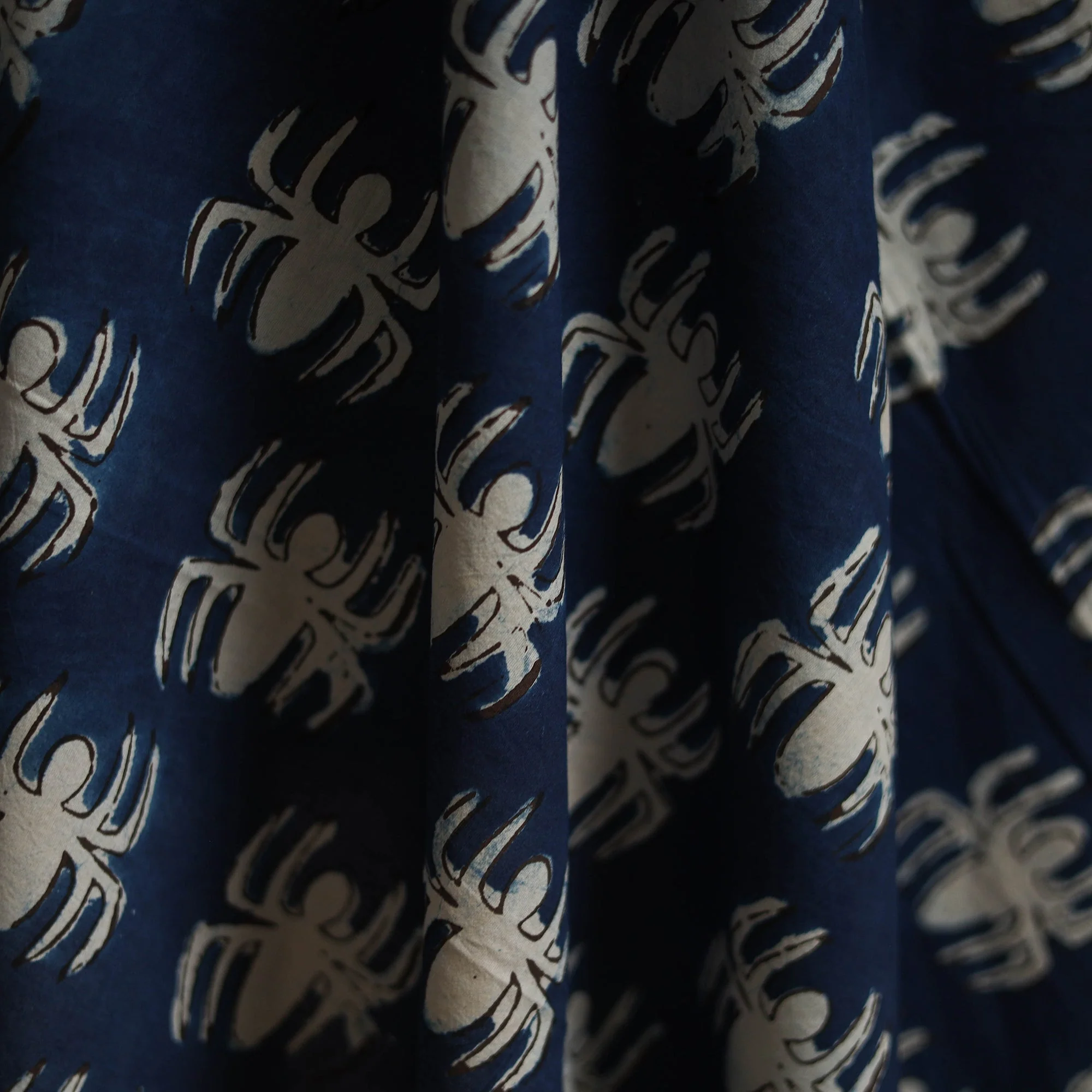 Bindaas Hand Block Art Print Natural Dyed Cotton Fabric - Weave A Web - Image 3
