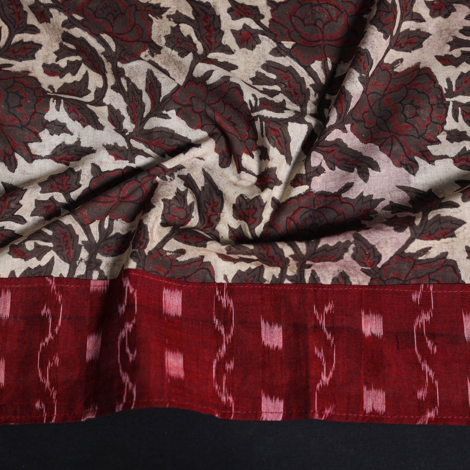 Beige - Block Print Cotton Ajrakh Blouse Piece 04 - Image 3