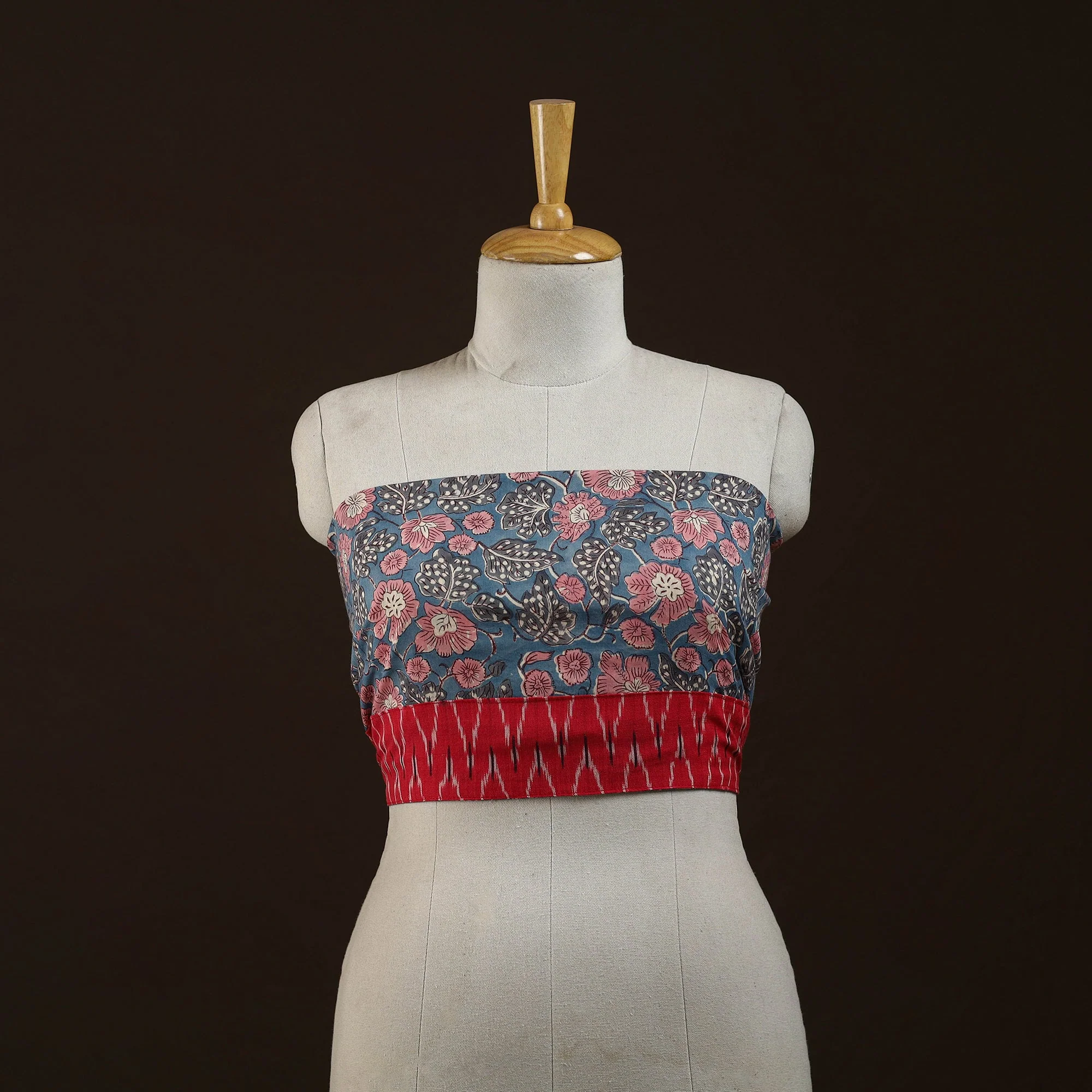 Blue - Block Print Cotton Sanganeri Blouse Piece 20