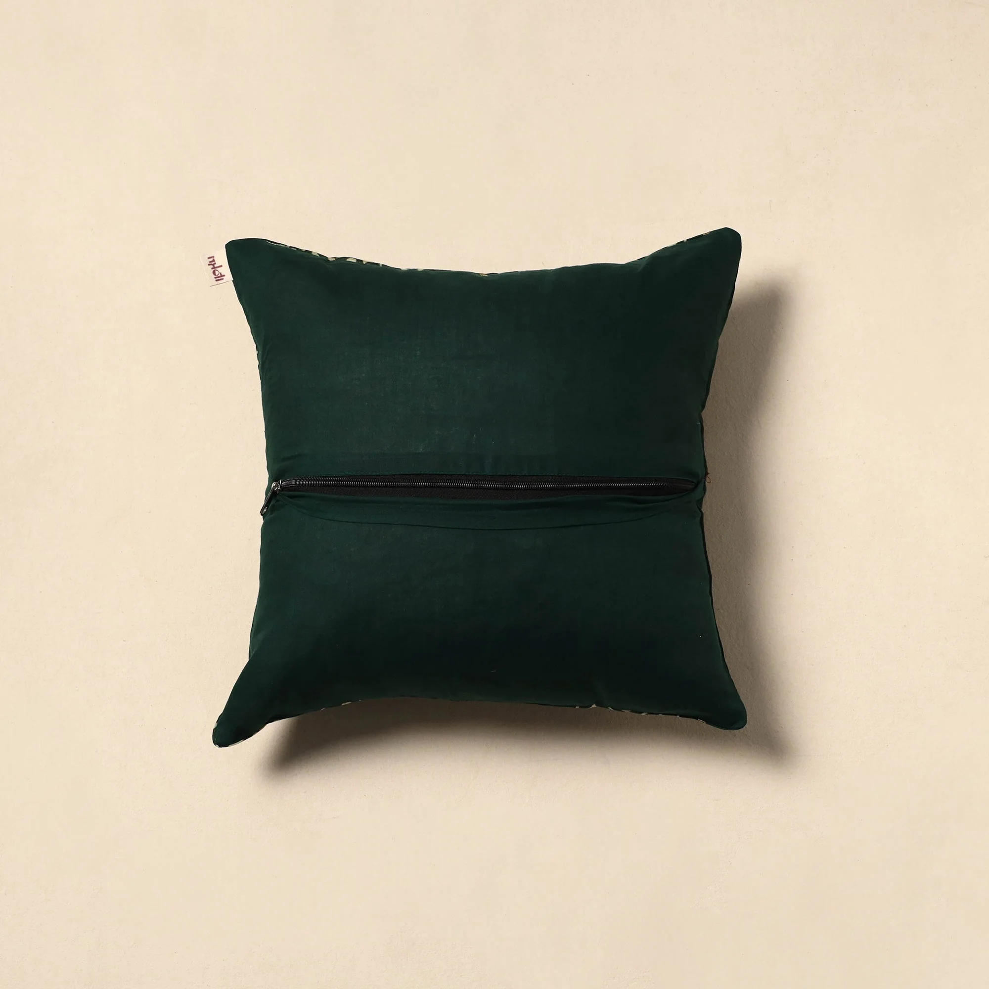 Green - Block Print Pipad Cushion Cover 64 - Image 3