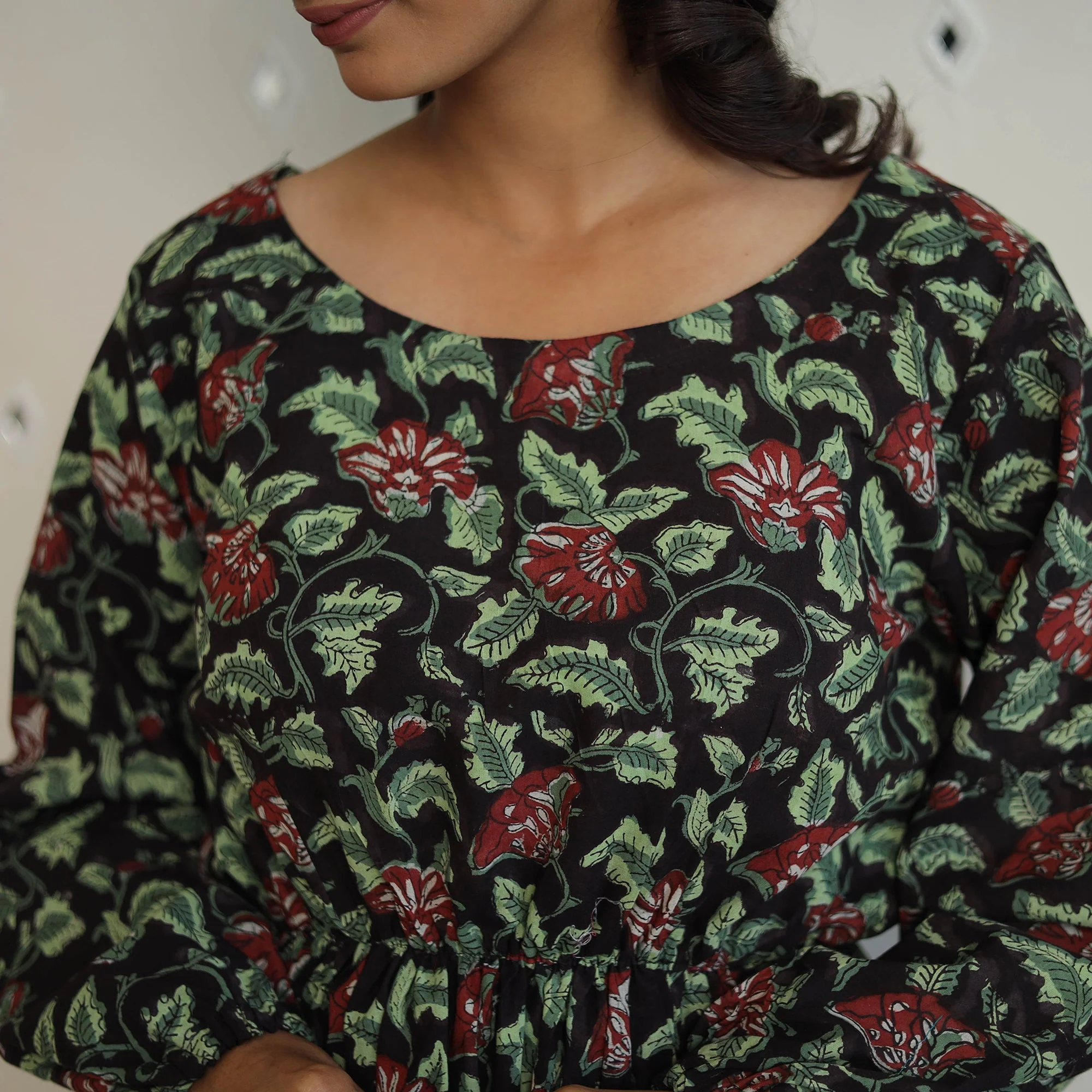 Multicolor - Block Printed Cotton Fit & Flare Jahota Dress 01 - Image 5