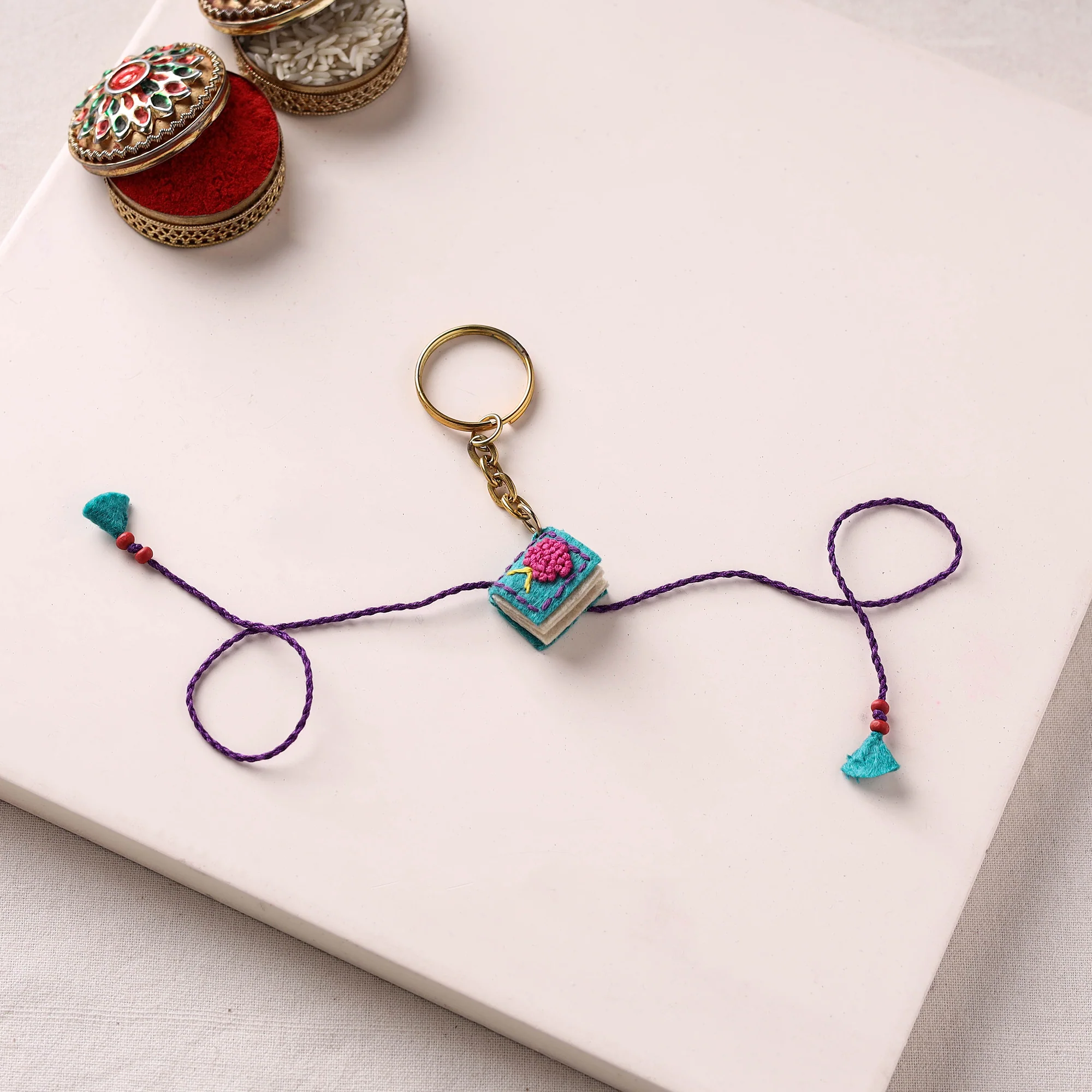 Book - Hand Embroidered Felt Rakhi for Kids 29 - Image 2