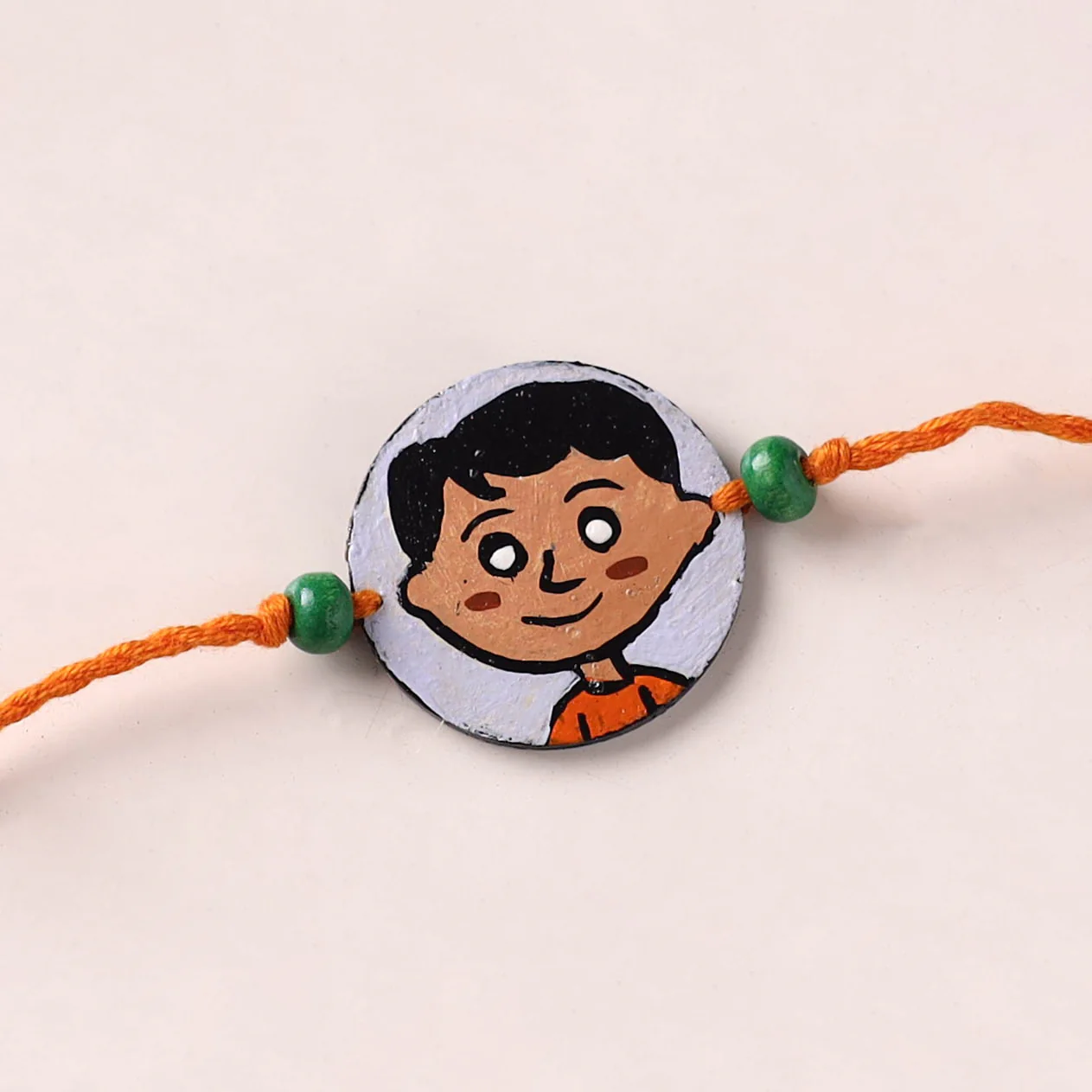 Boy - Handpainted Wooden Rakhi for Kids 10 - Image 2