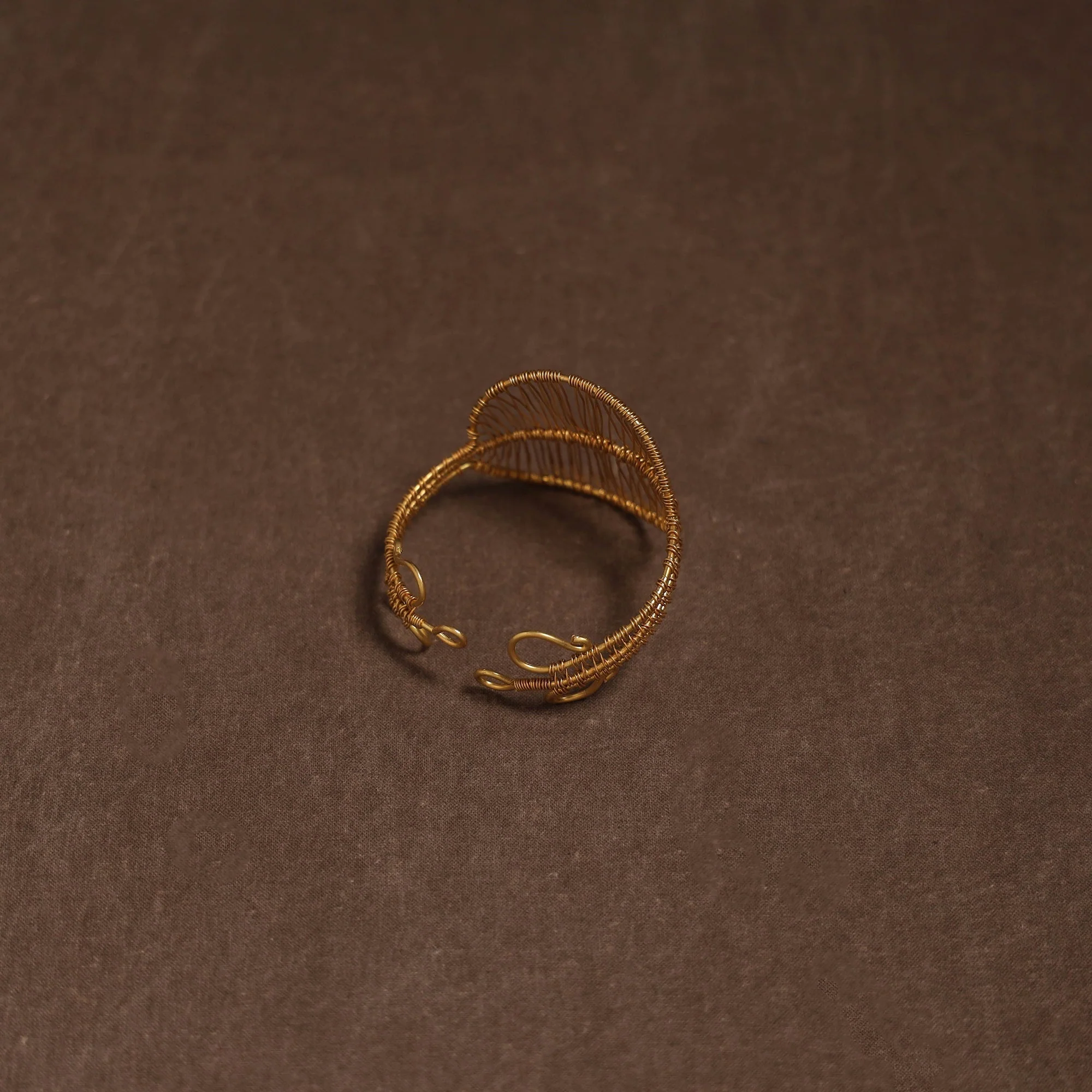 Yellow - Brass Metal Handcrafted Bracelet (Adjustable) 71 - Image 3