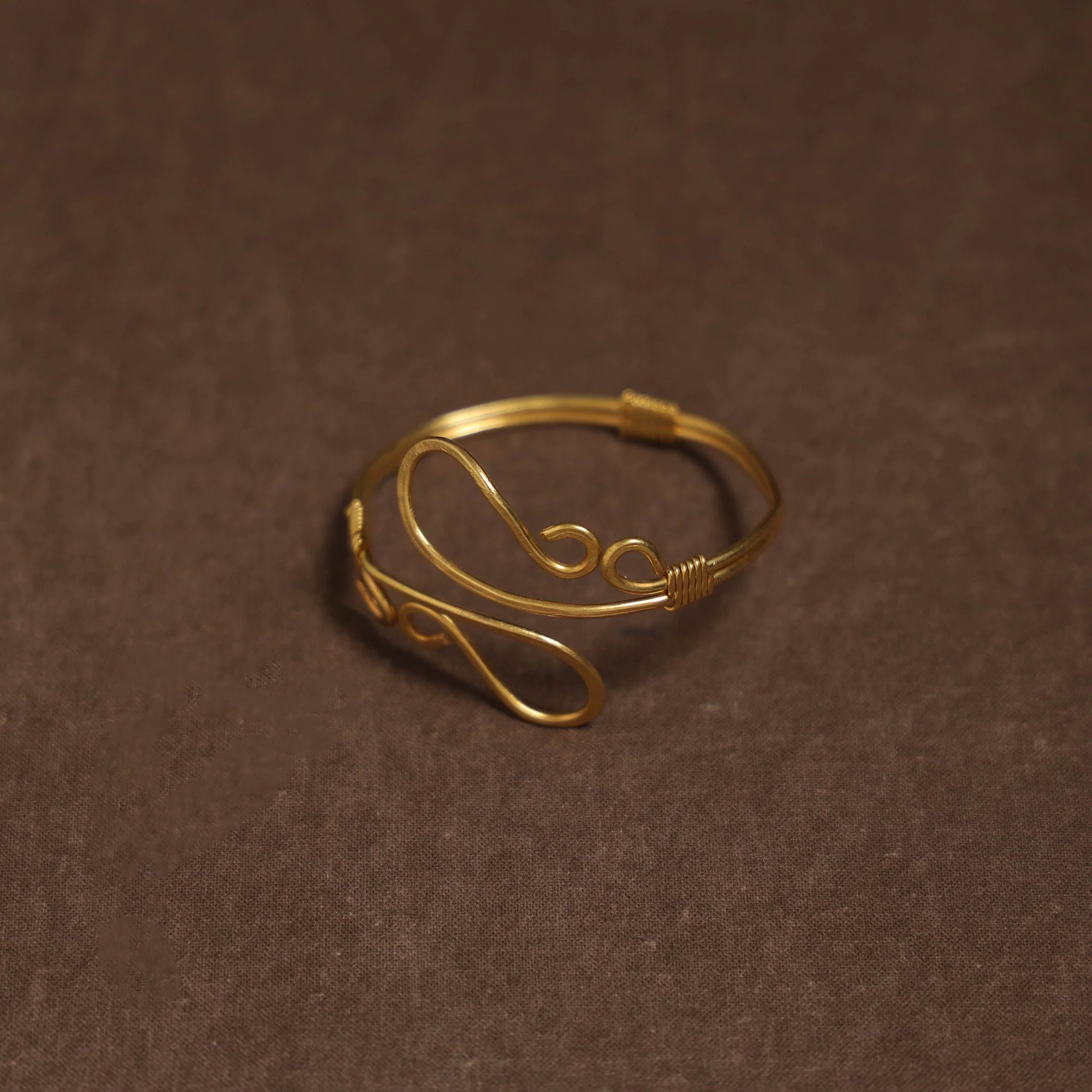 Yellow - Brass Metal Handcrafted Bracelet (Adjustable) 83 - Image 2